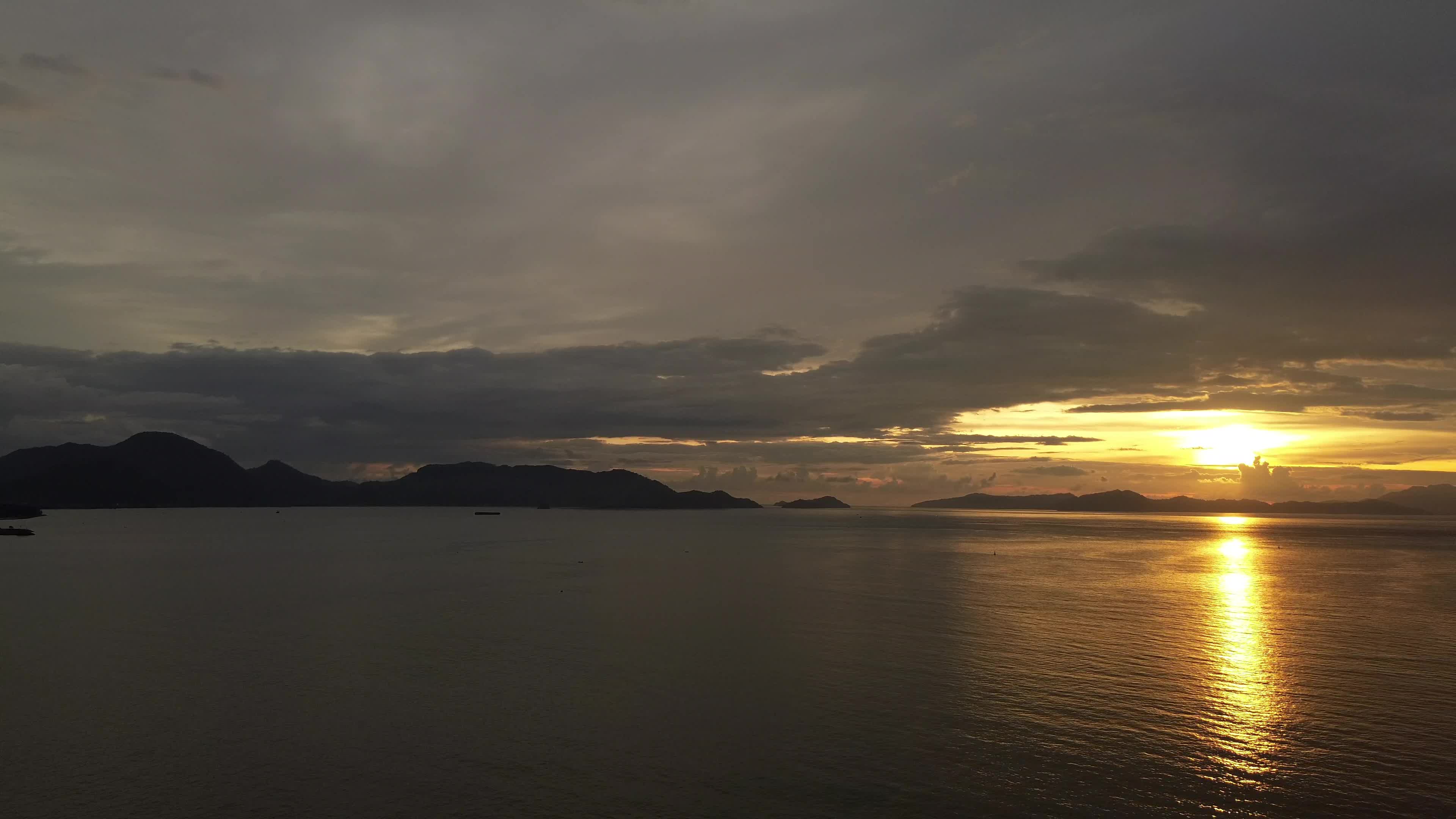 Aerial View of Sunset in Aceh