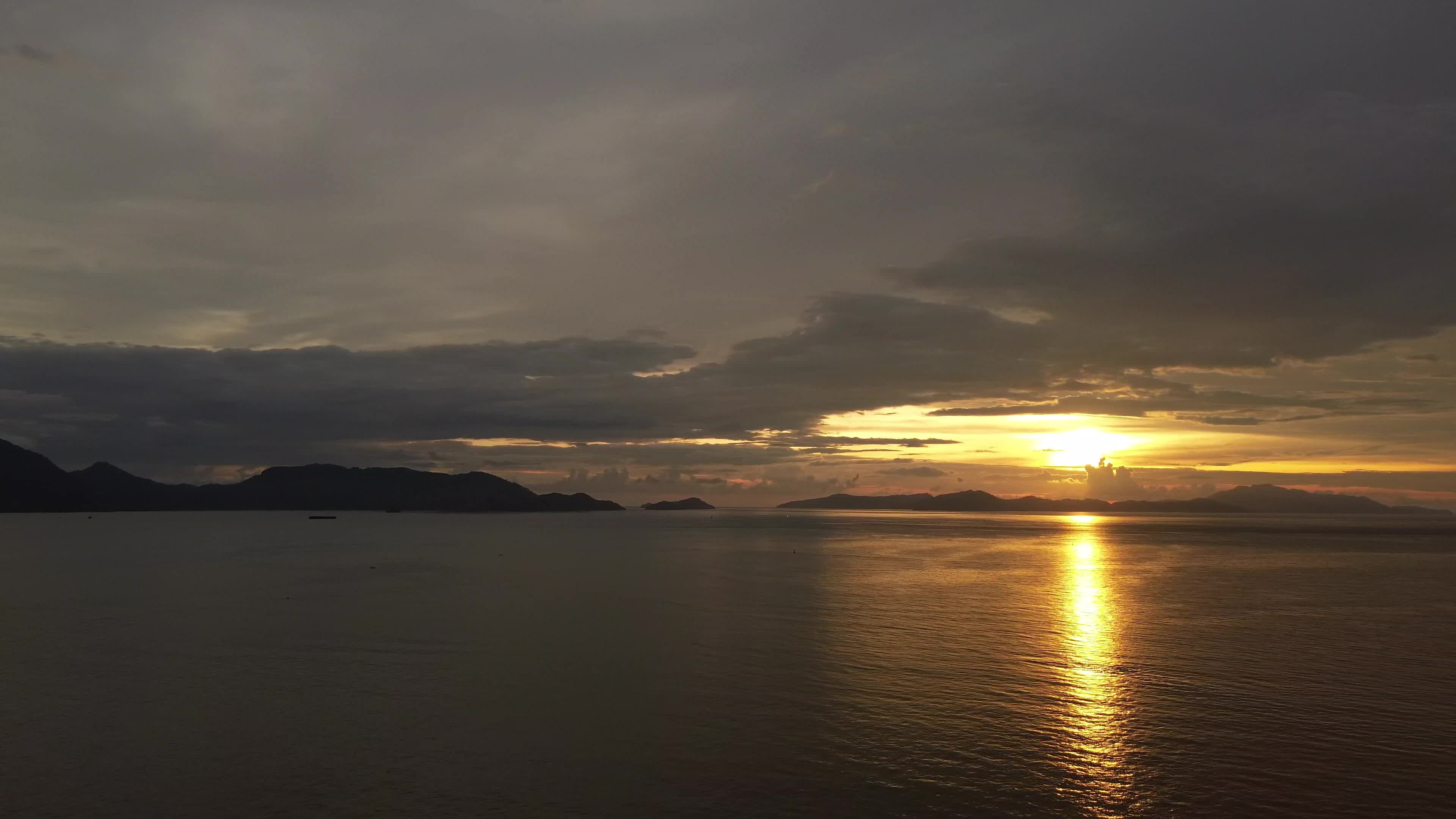 Aerial View of Sunset in Aceh