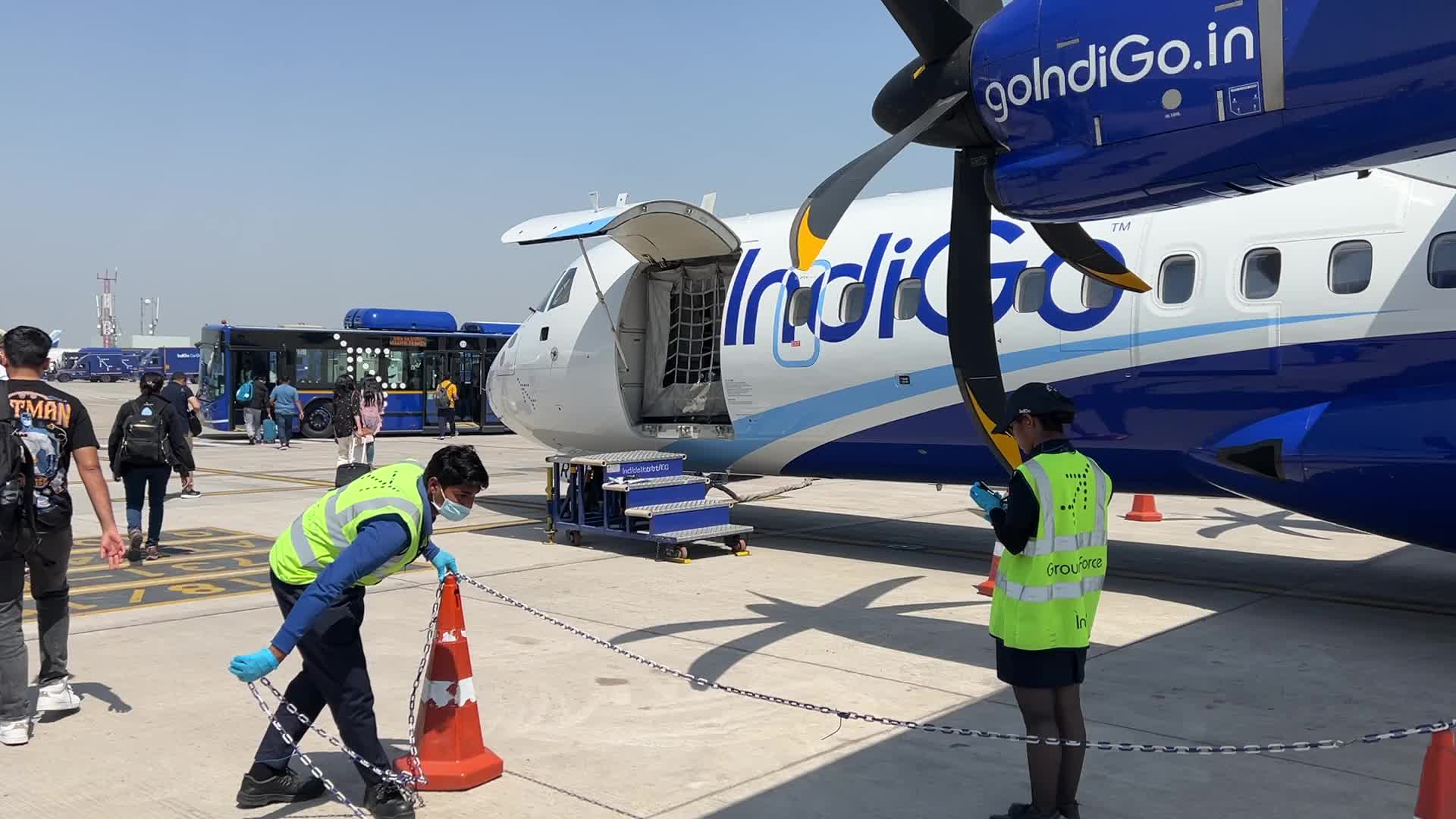 IndiGo Airlines airplanes at Indira Gandhi International Airport 