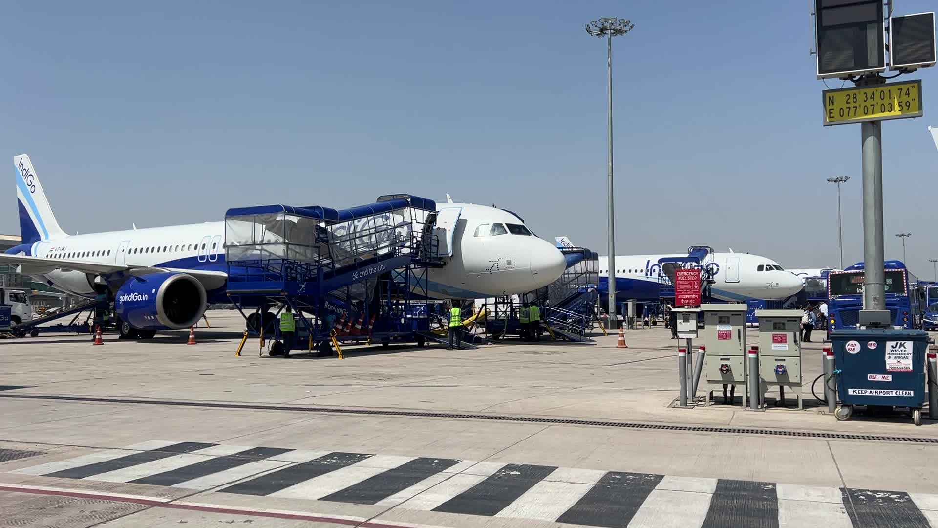 IndiGo Airlines airplanes at Indira Gandhi International Airport 
