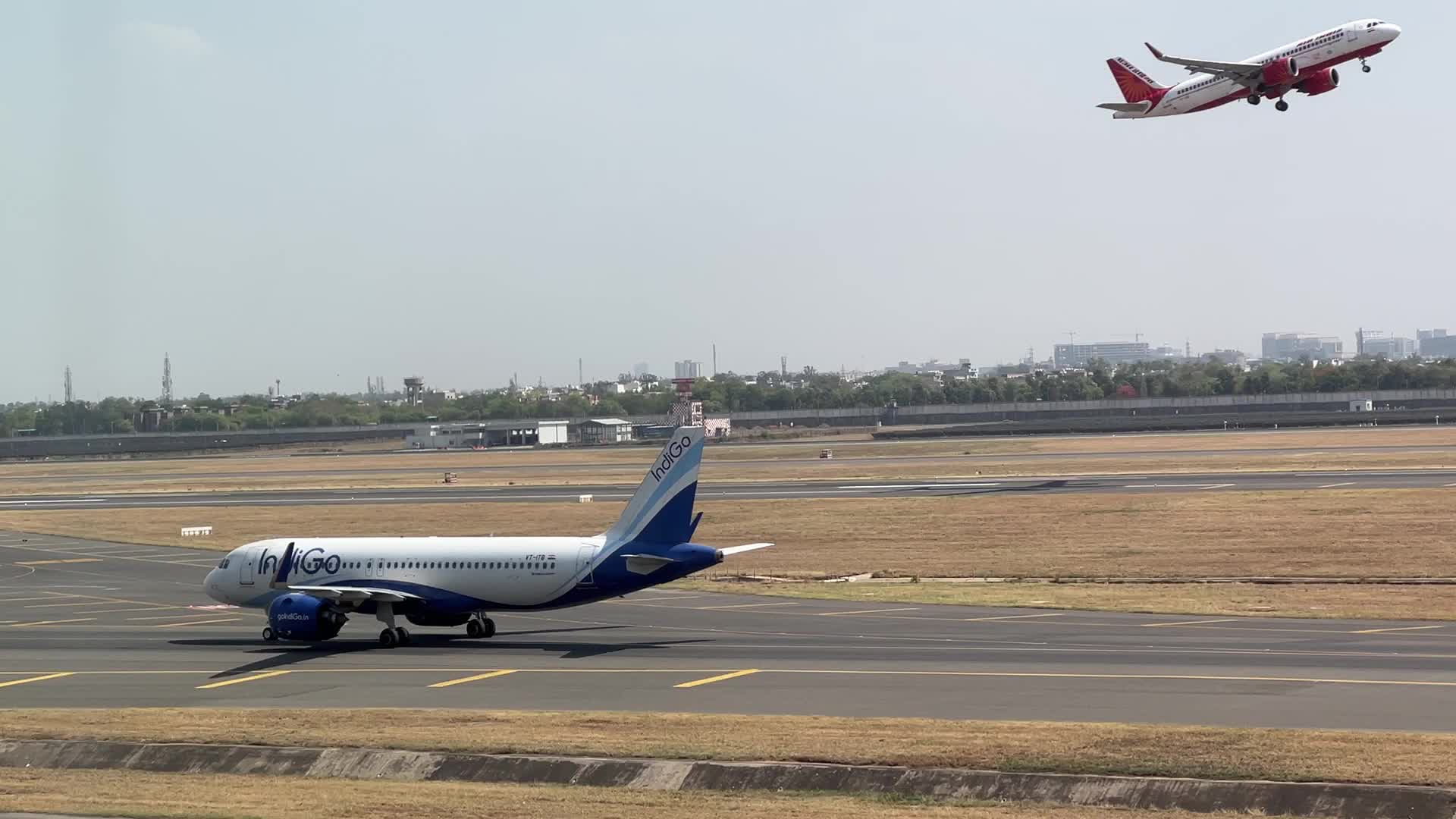 IndiGo Airlines airplanes at Indira Gandhi International Airport 