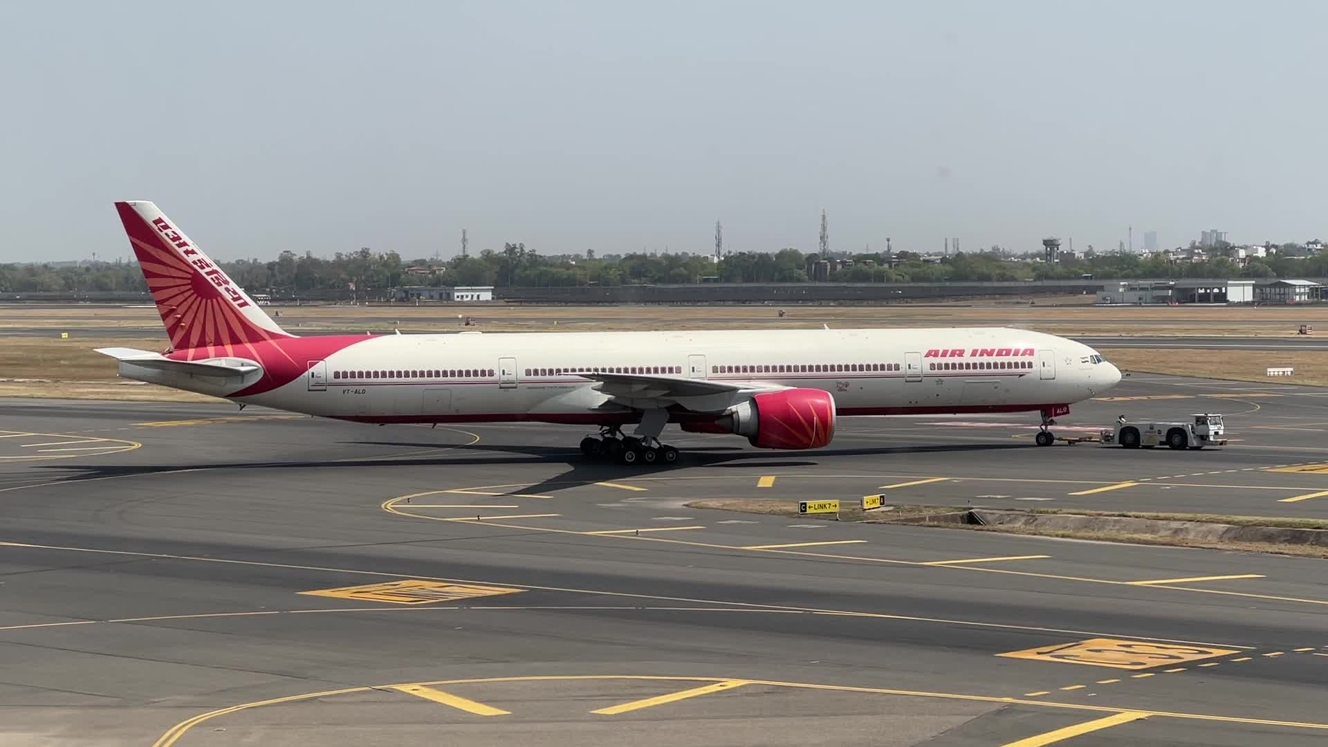 Air India airplane at Indira Gandhi International Airport