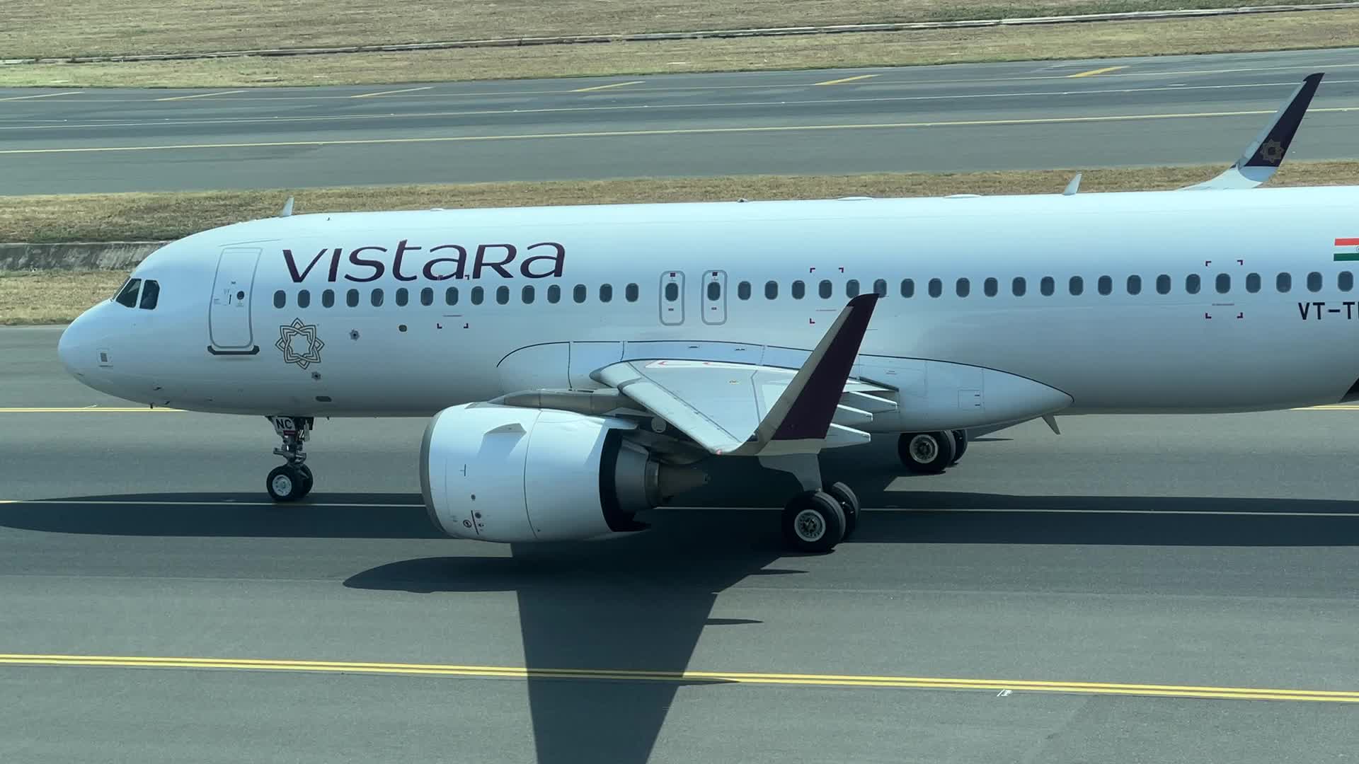 Vistara Airlines airplane at Indira Gandhi International Airport