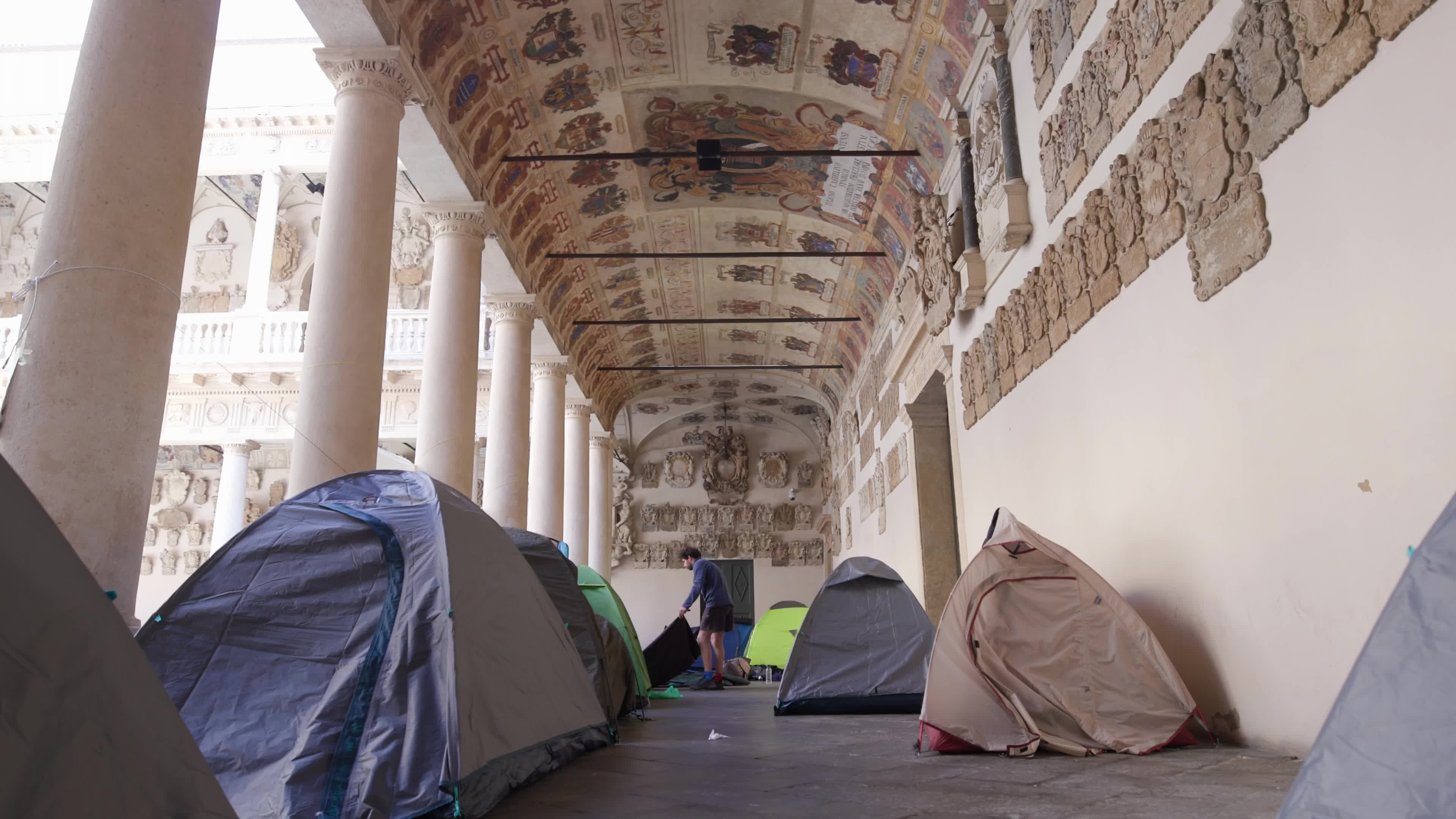 Activists Set Up Gaza Solidarity Camps Across Palazzo Bo at the University of Padua