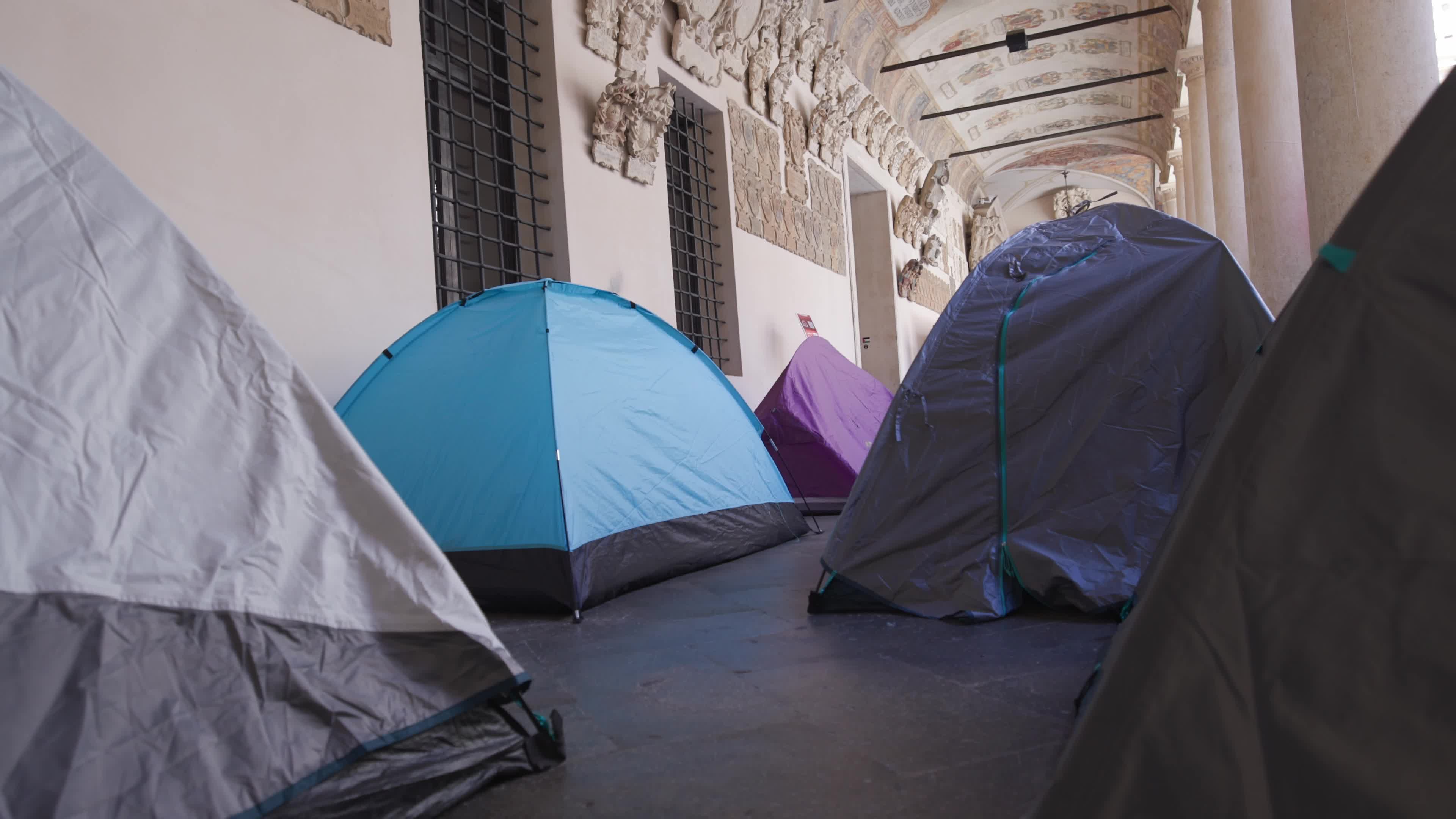 Activists Set Up Gaza Solidarity Camps Across Palazzo Bo at the University of Padua