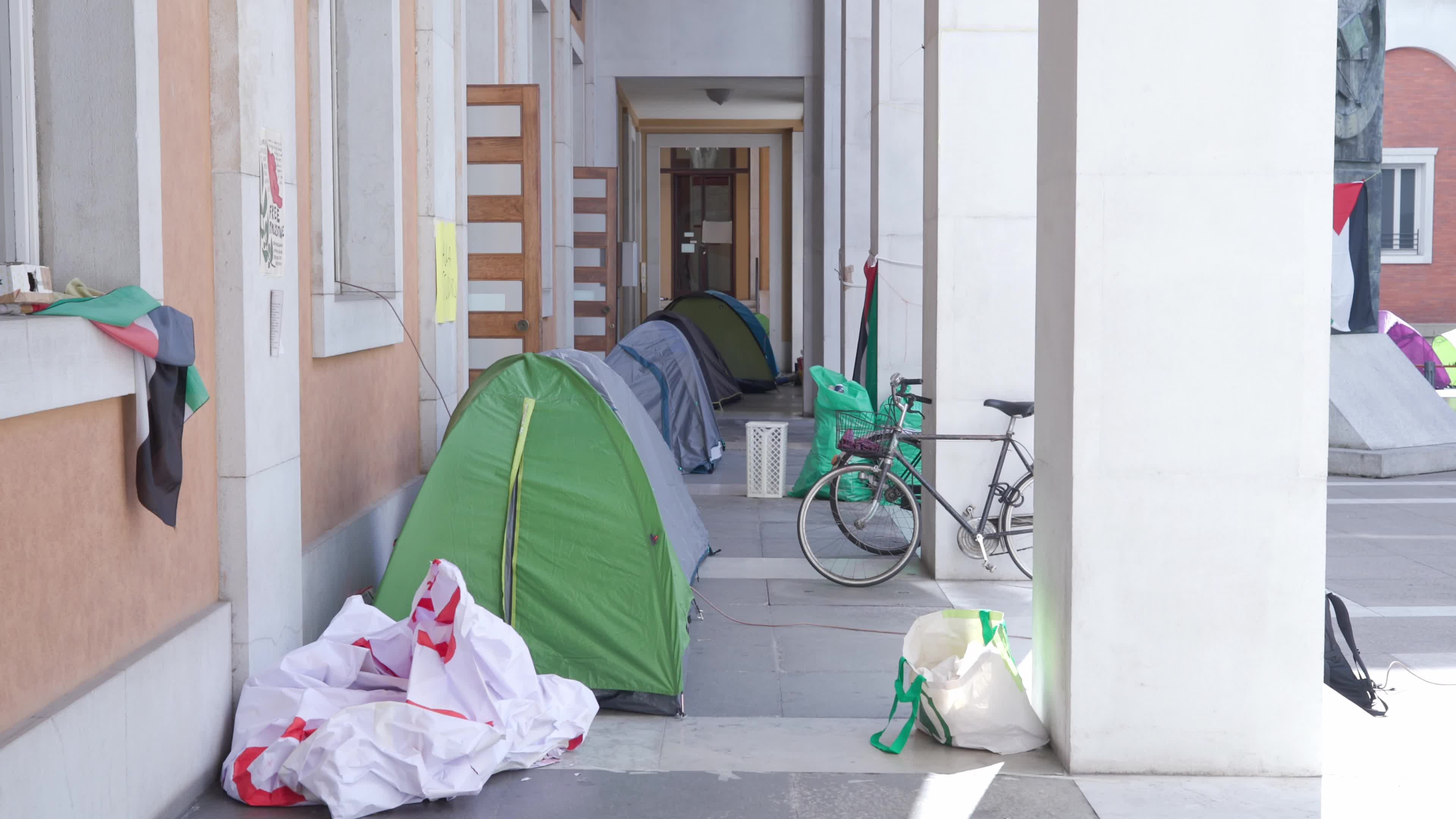 Activists Set Up Gaza Solidarity Camps Across Palazzo Bo at the University of Padua