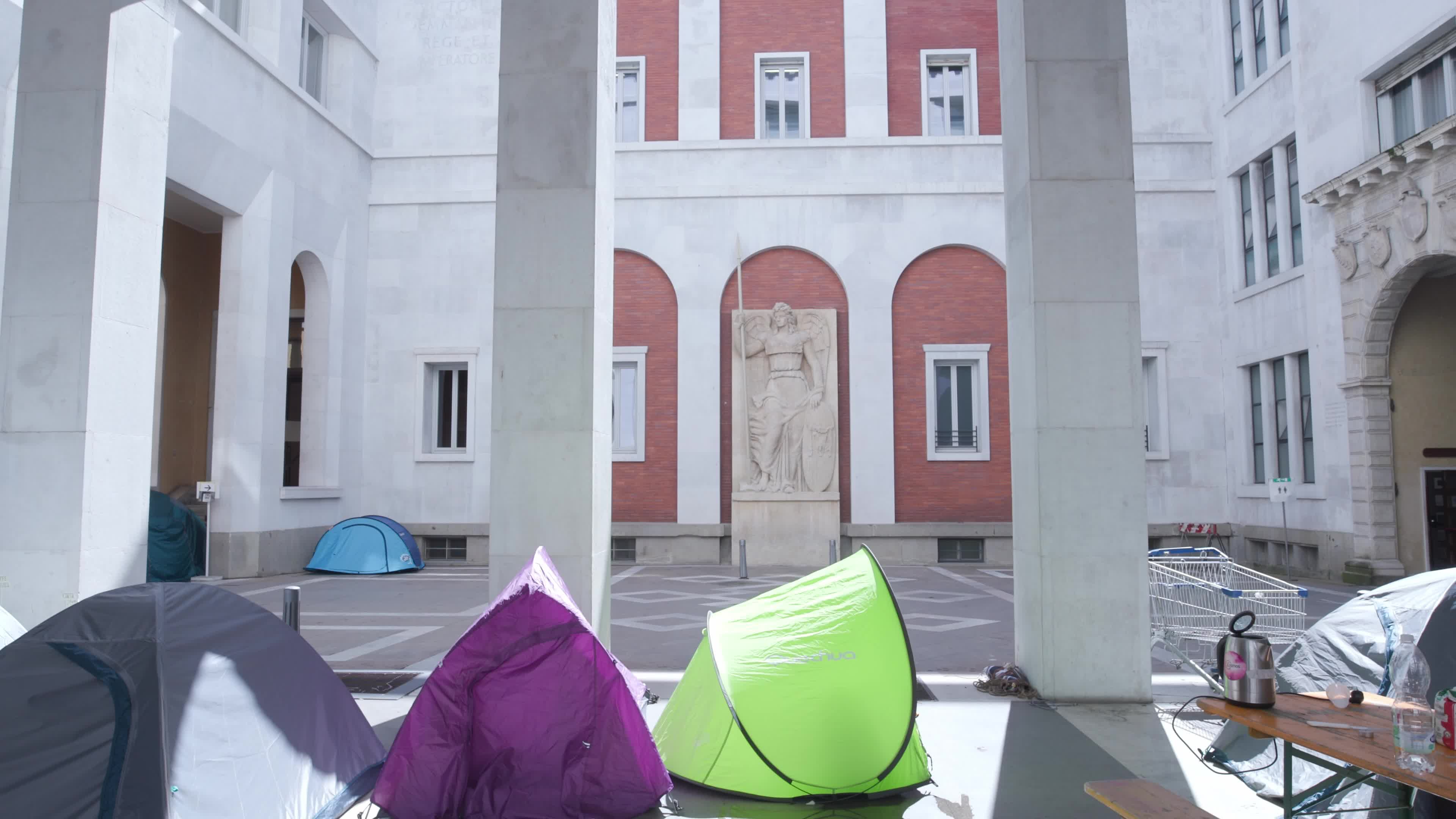 Activists Set Up Gaza Solidarity Camps Across Palazzo Bo at the University of Padua
