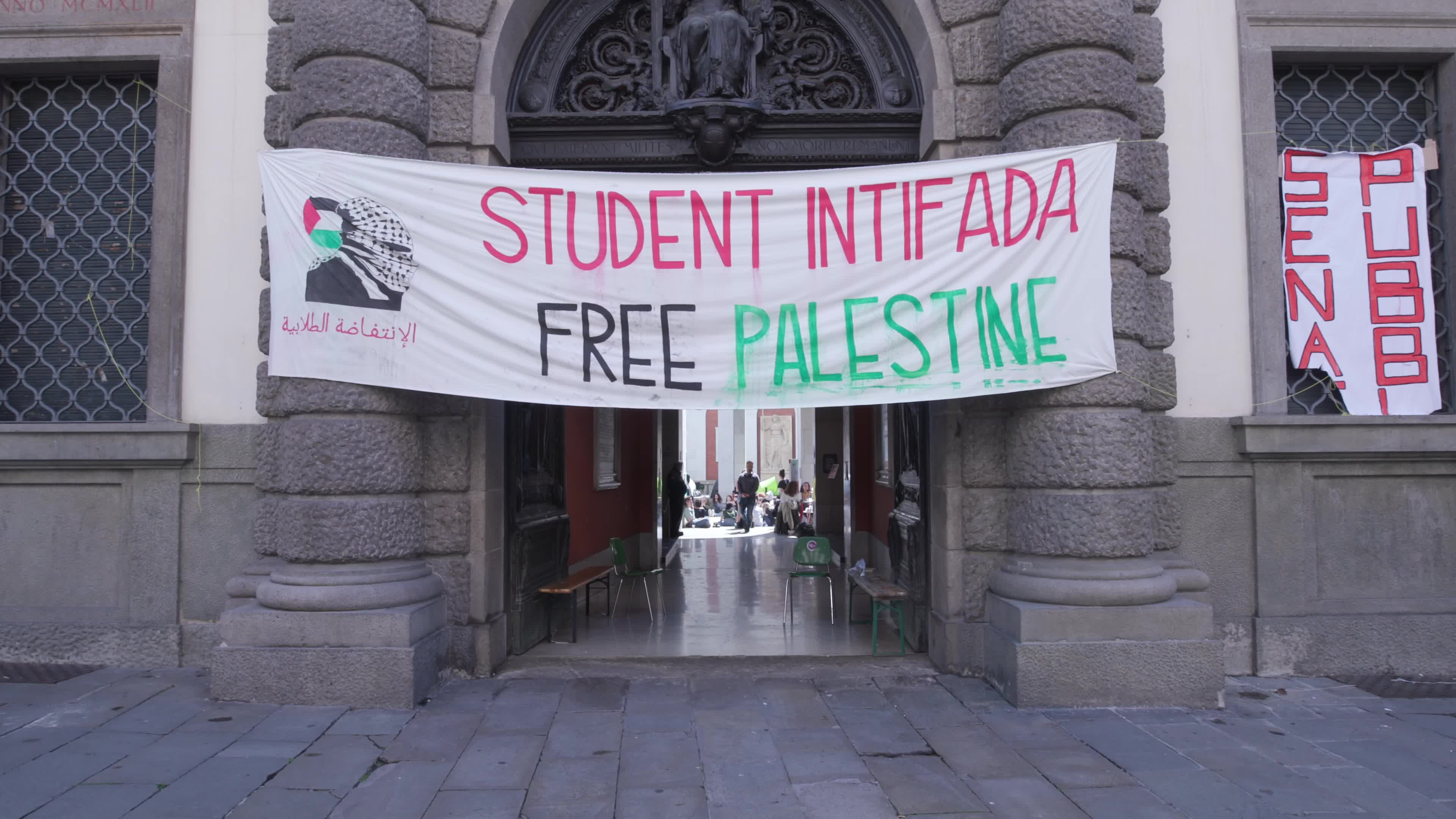 Activists Set Up Gaza Solidarity Camps Across Palazzo Bo at the University of Padua