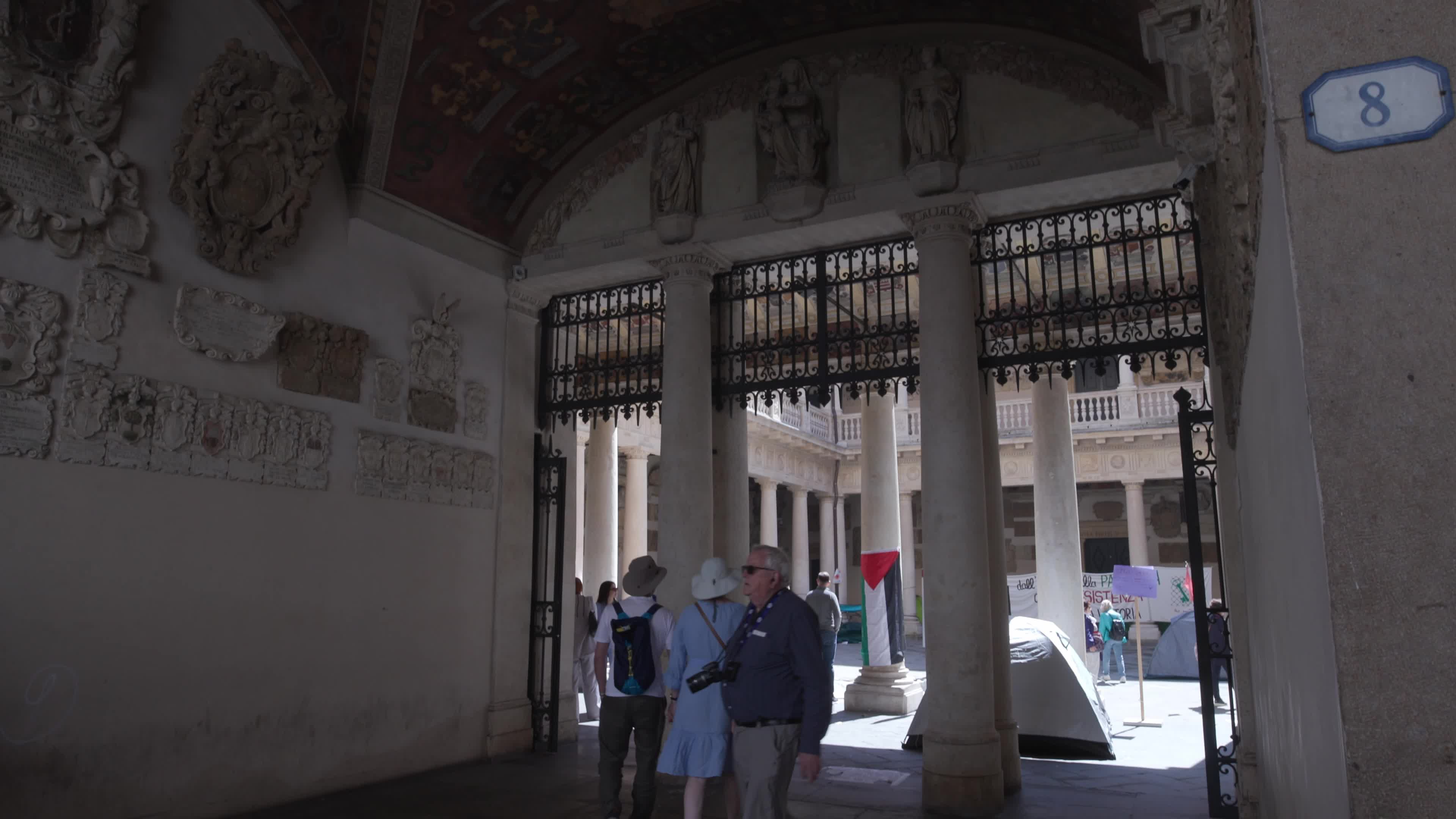 Activists Set Up Gaza Solidarity Camps Across Palazzo Bo at the University of Padua
