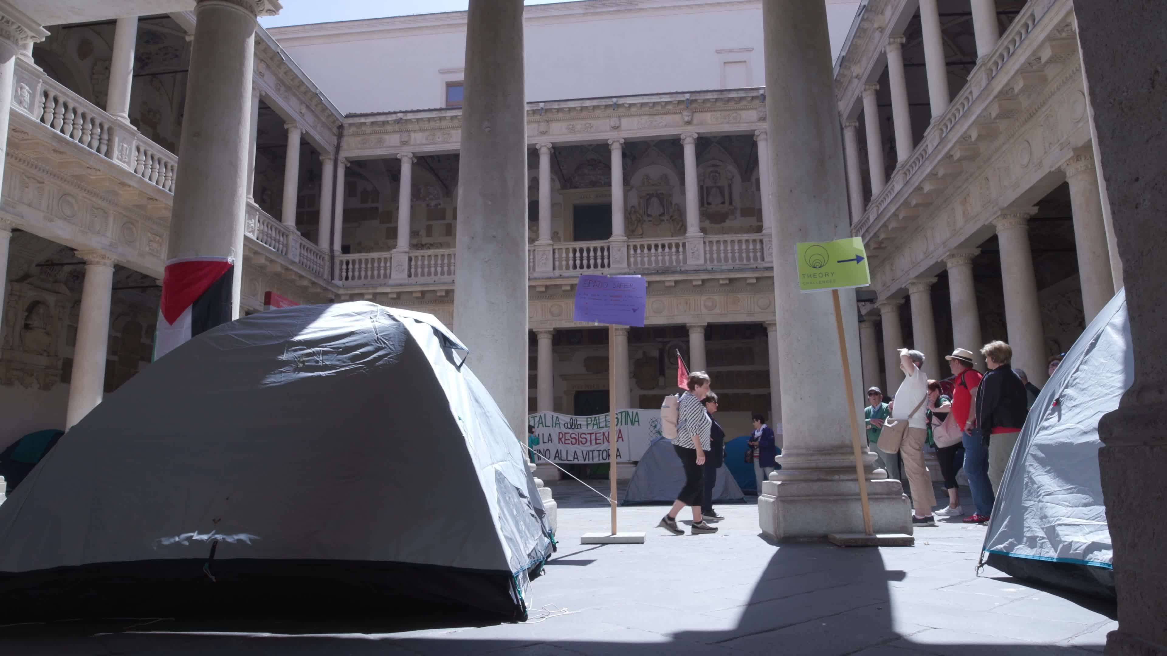 Activists Set Up Gaza Solidarity Camps Across Palazzo Bo at the University of Padua