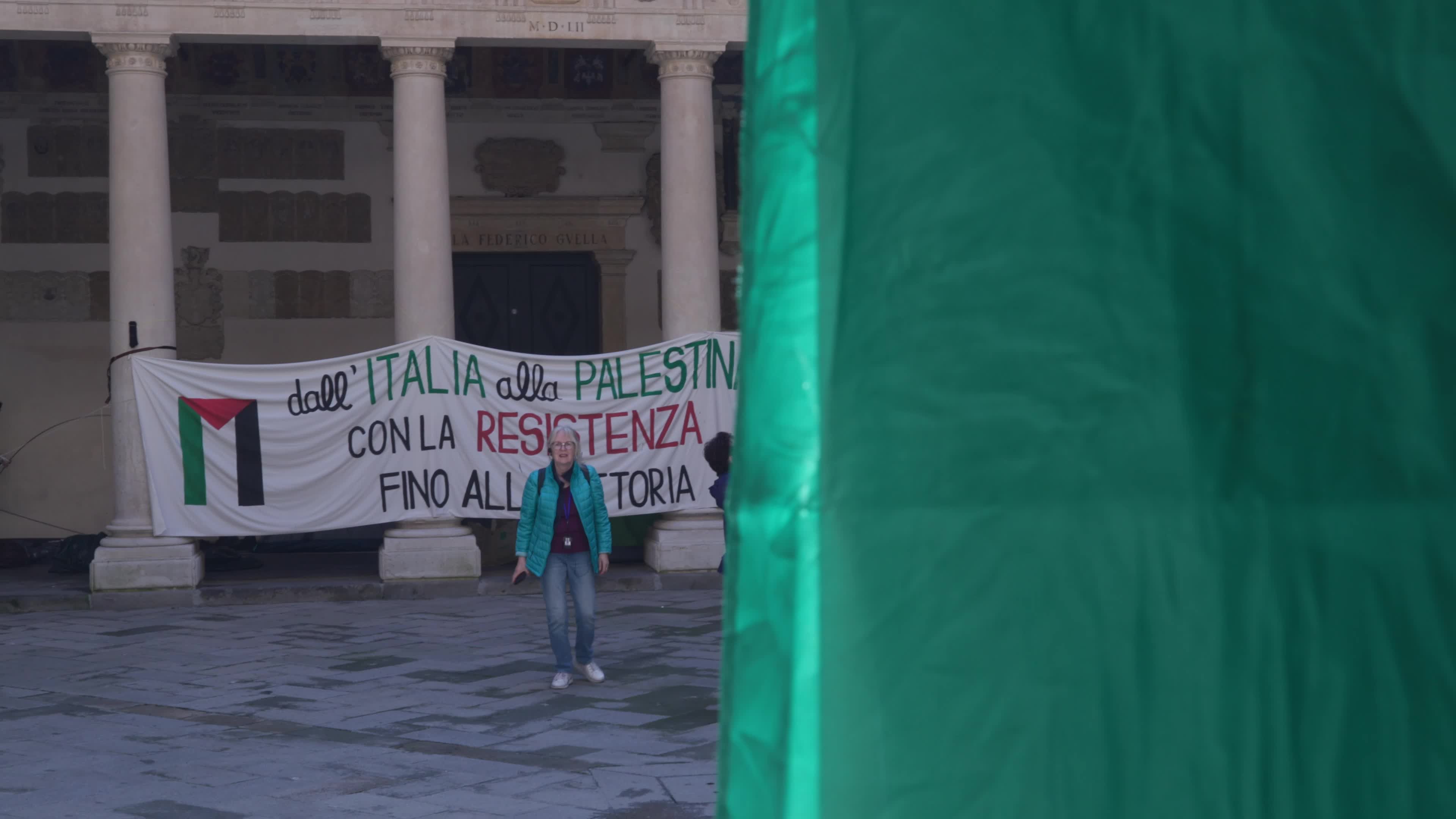 Activists Set Up Gaza Solidarity Camps Across Palazzo Bo at the University of Padua