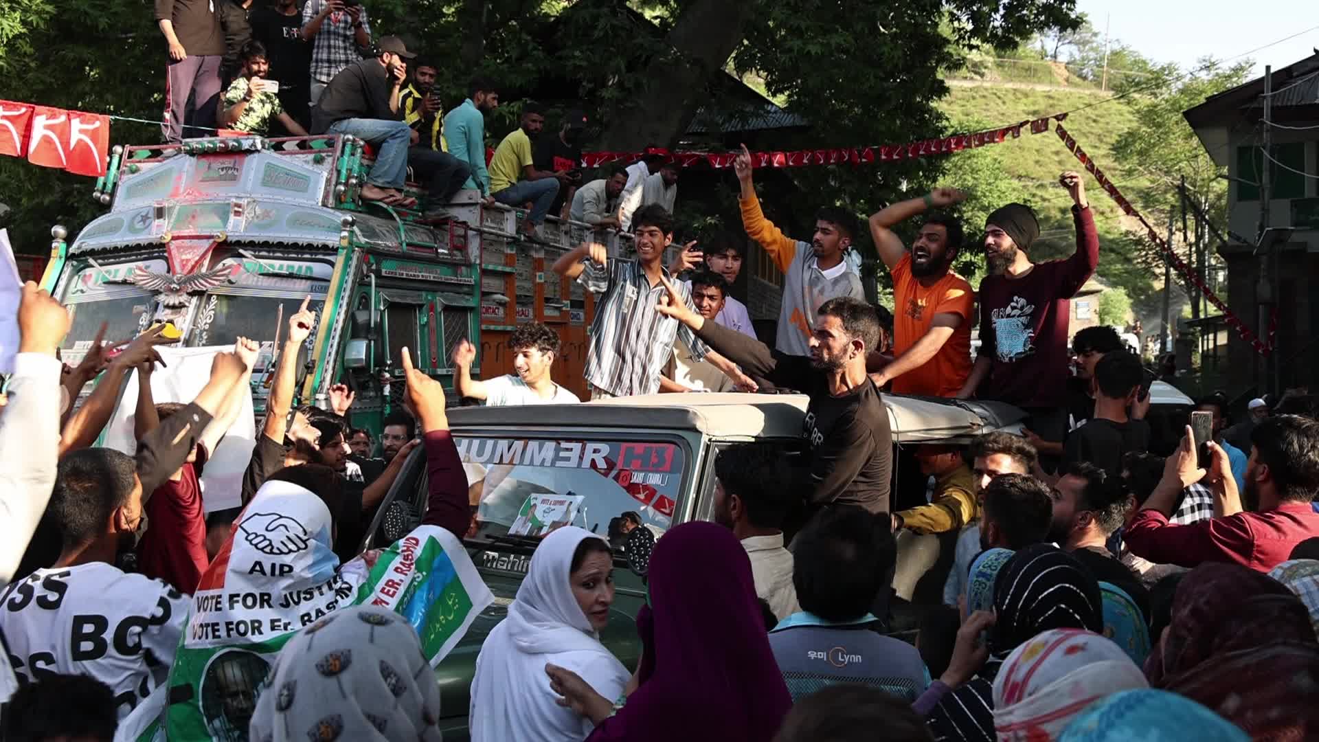 Jailed Engineer Rashid Son Abrar Rashid Campaign For Lok Sabha Elections 