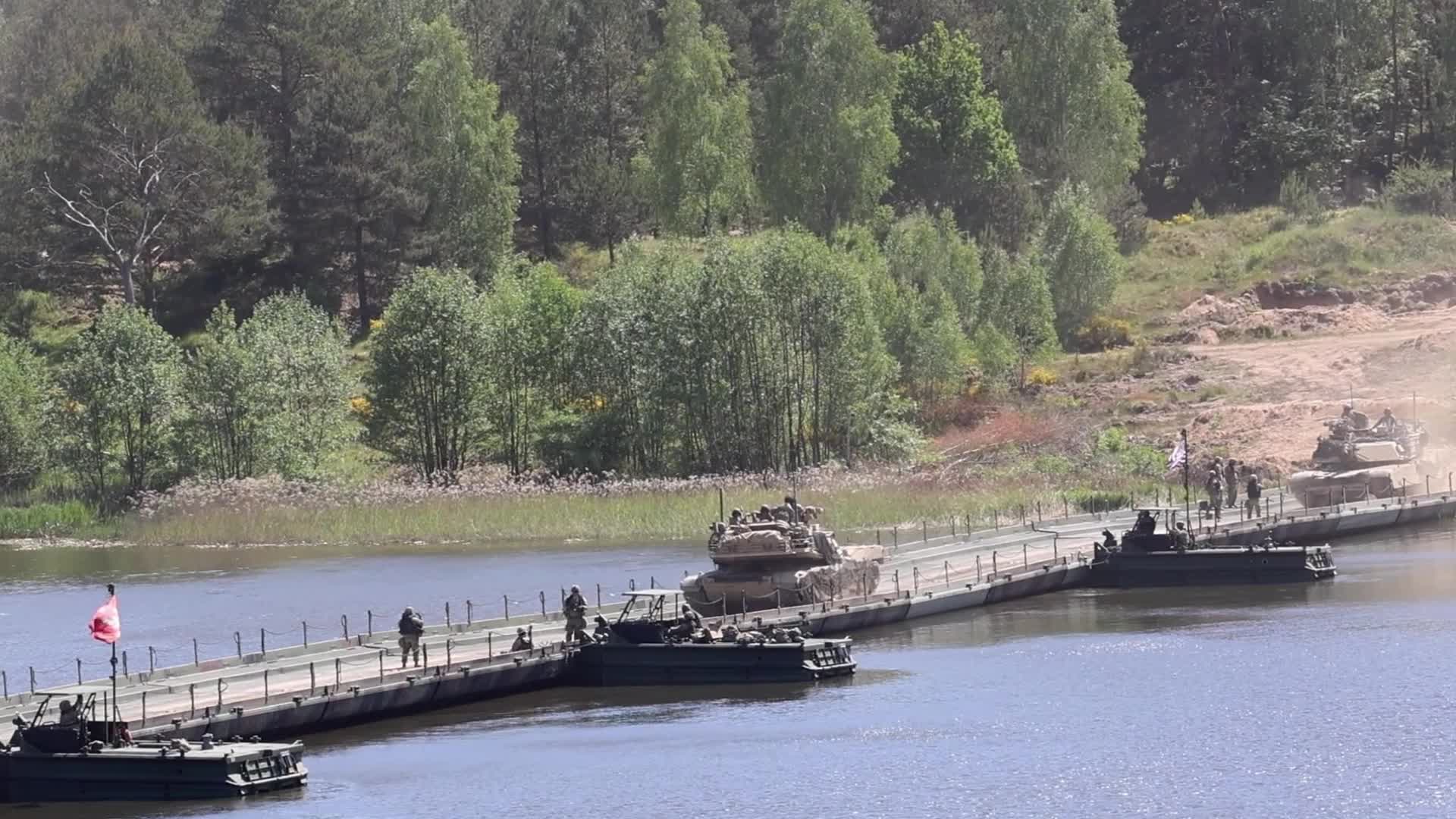 British and the US Army exercise on Polish Drawsko poligon as part of Steadfast Defender 2024