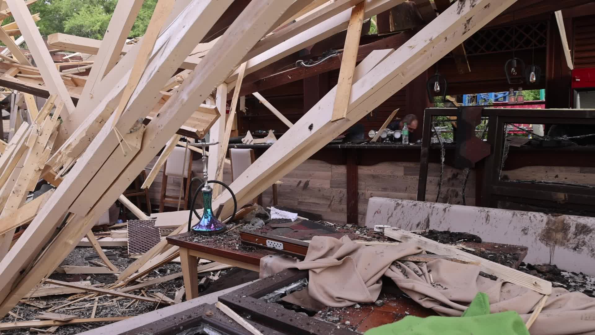 Russian attack on a resort compound near Kharkiv, Ukraine