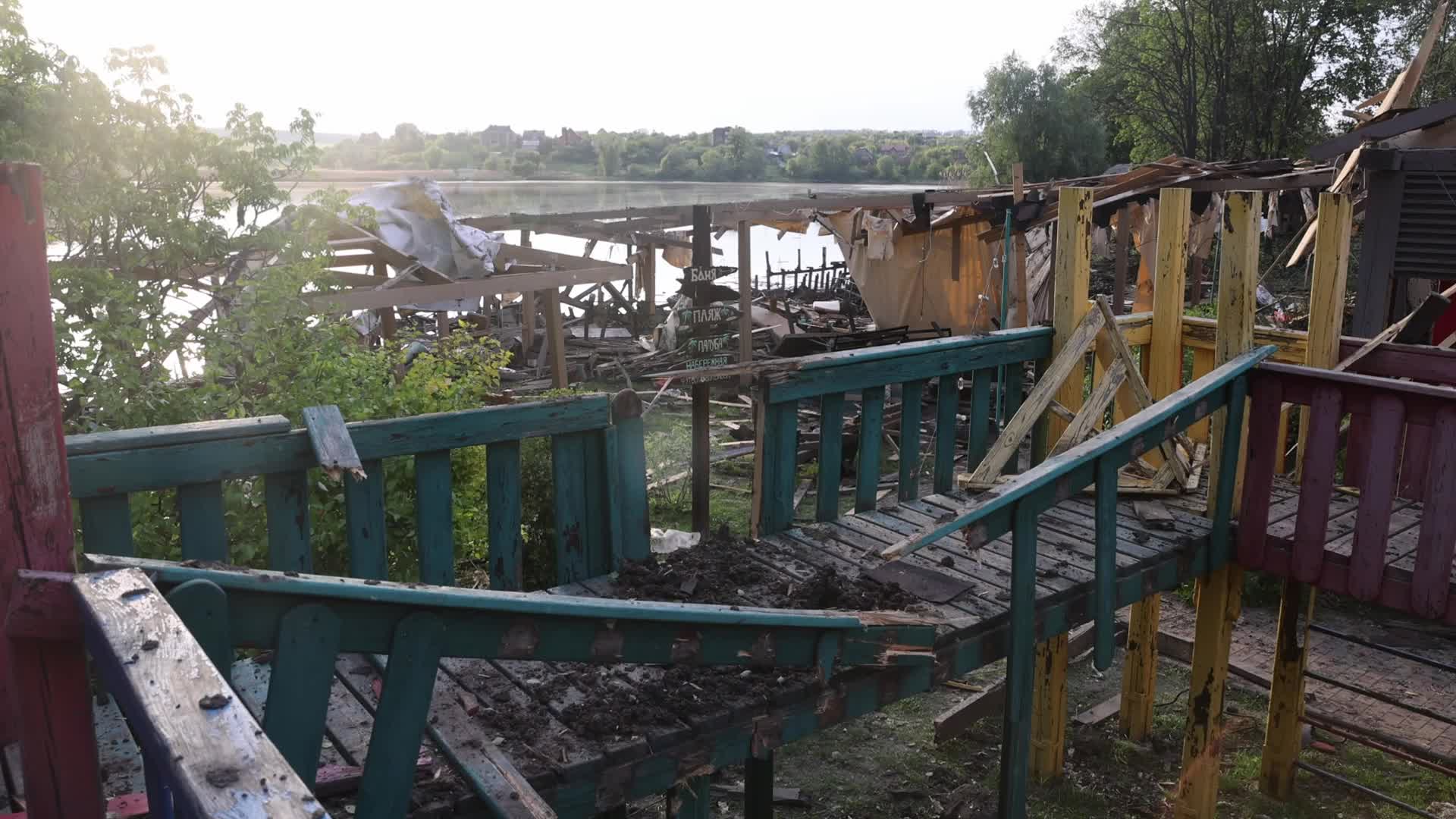 Russian attack on a resort compound near Kharkiv, Ukraine