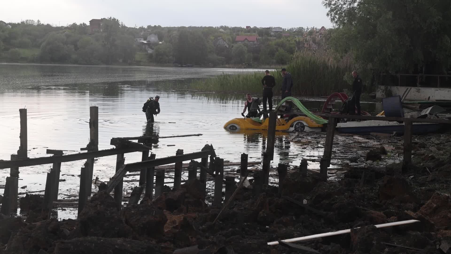 Russian attack on a resort compound near Kharkiv, Ukraine