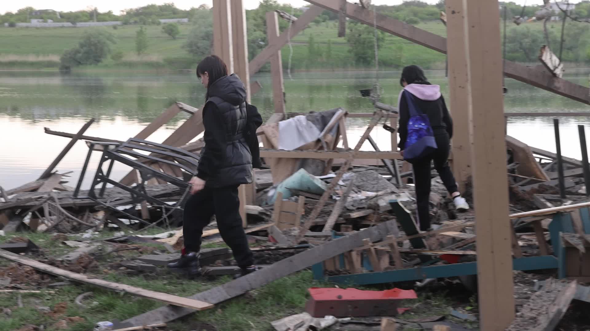 Russian attack on a resort compound near Kharkiv, Ukraine