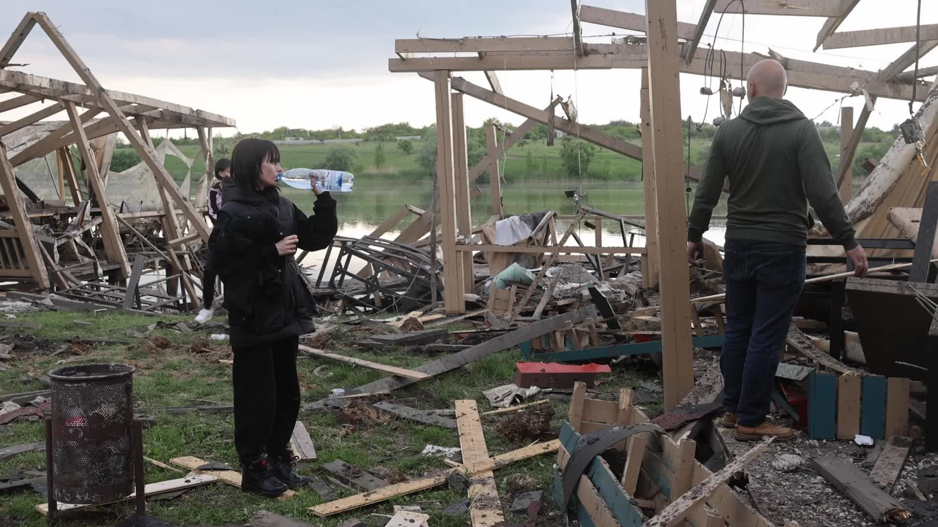 Russian attack on a resort compound near Kharkiv, Ukraine