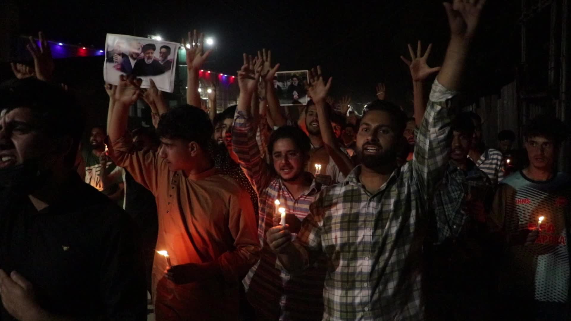 Candlelight Vigil in Kashmir for Iranian President Raisi, Killed in Helicopter Crash