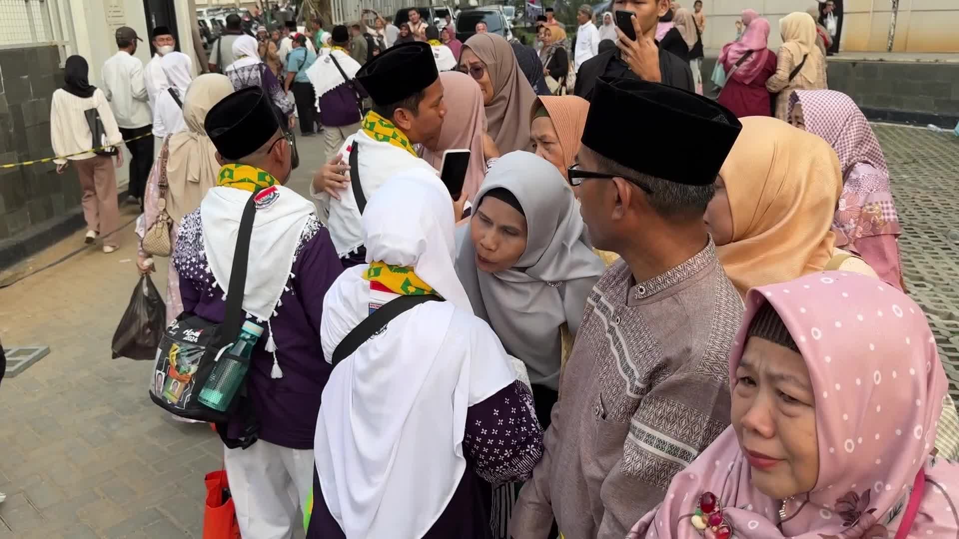 Pilgrimage Hajj to Mecca farewell in Indonesia