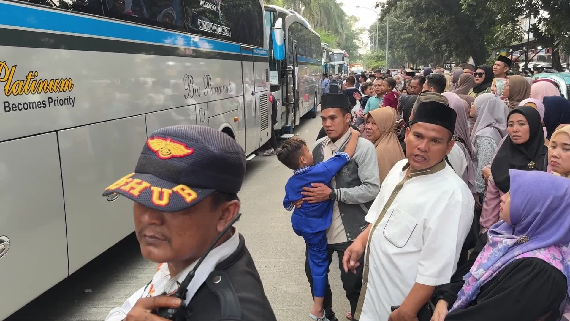 Pilgrimage Hajj to Mecca farewell in Indonesia