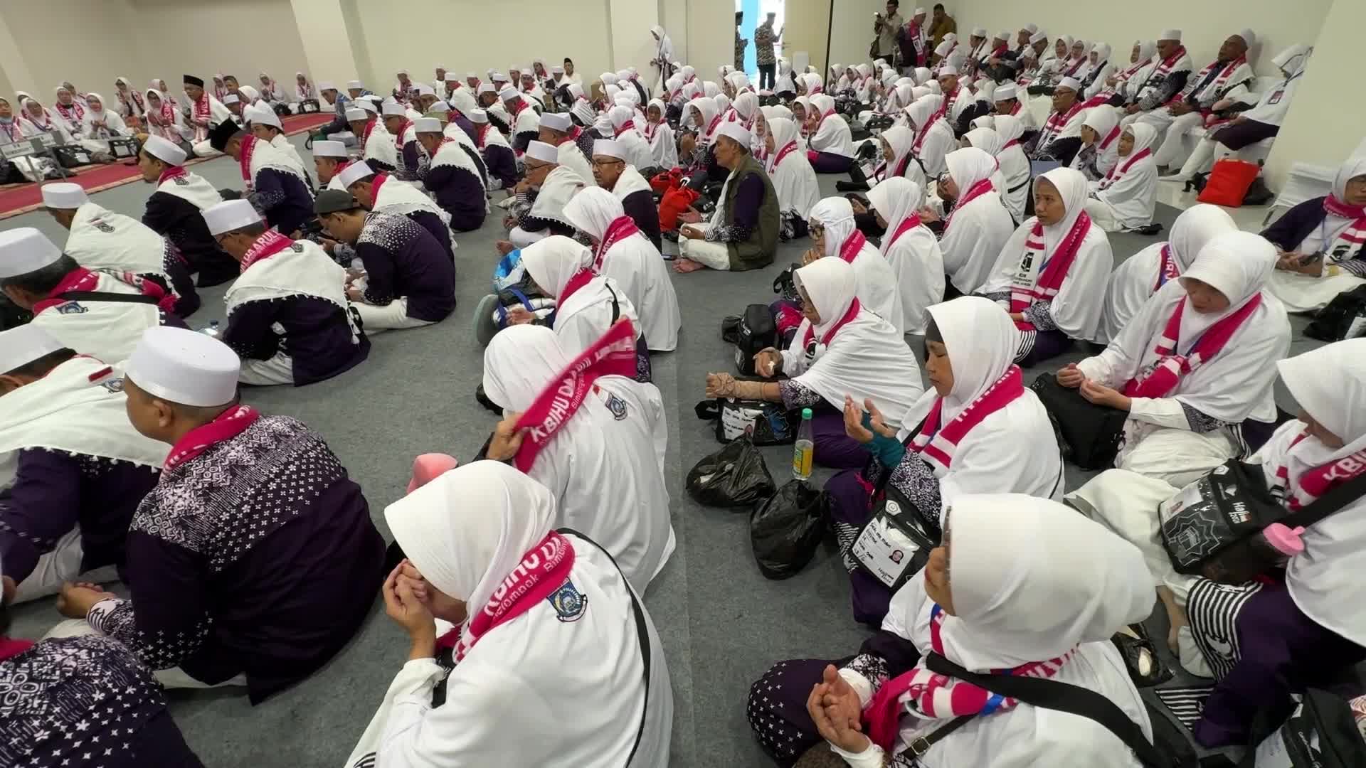 Pilgrimage Hajj to Mecca farewell in Indonesia