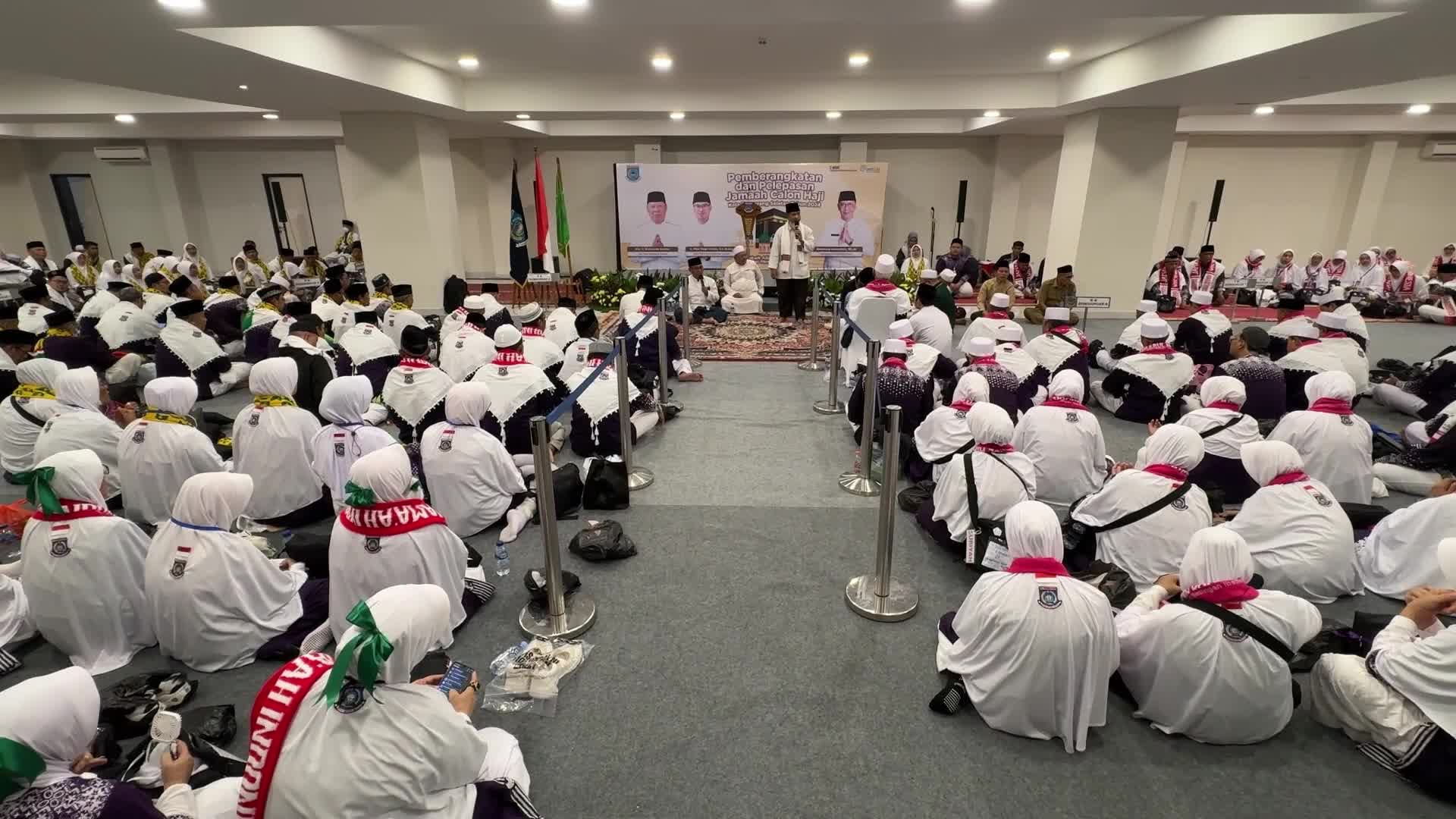 Pilgrimage Hajj to Mecca farewell in Indonesia