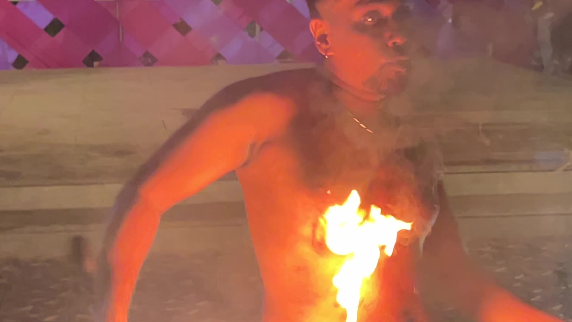 Fire dancers perform during Har Fest
