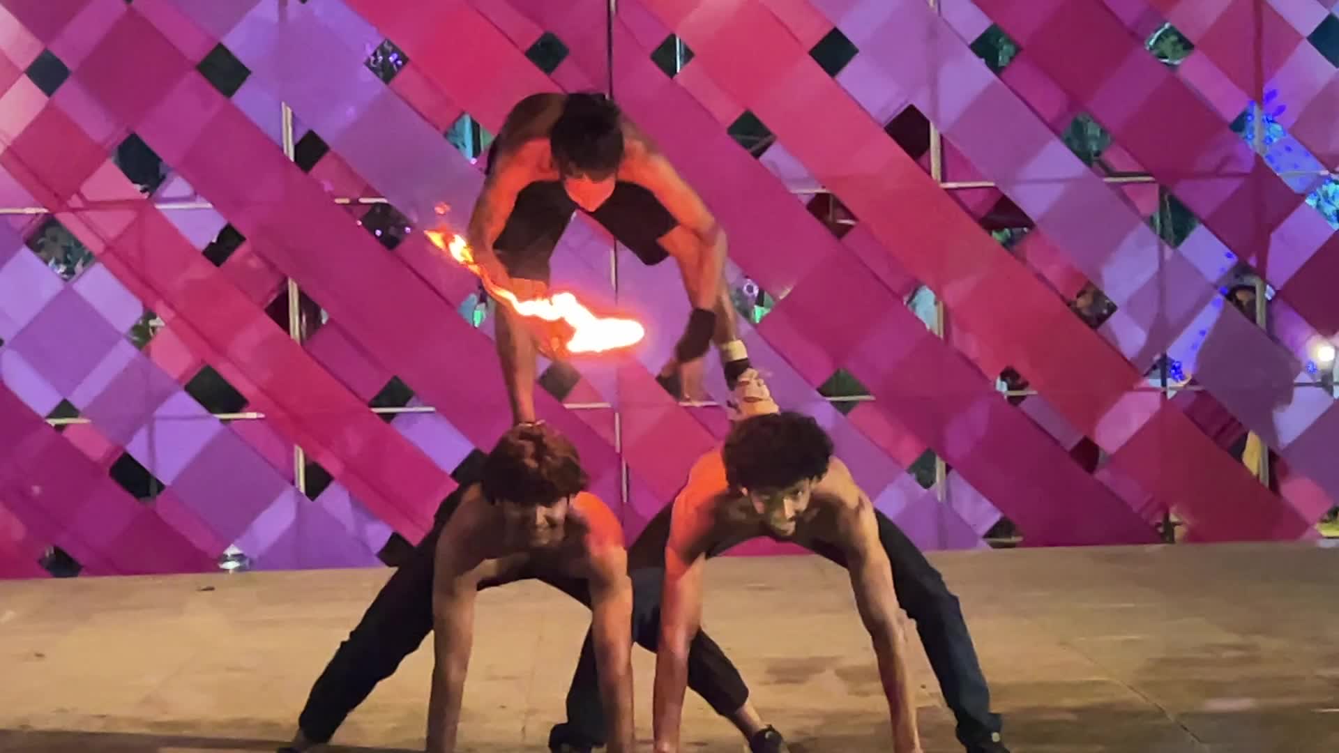 Fire dancers perform during Har Fest