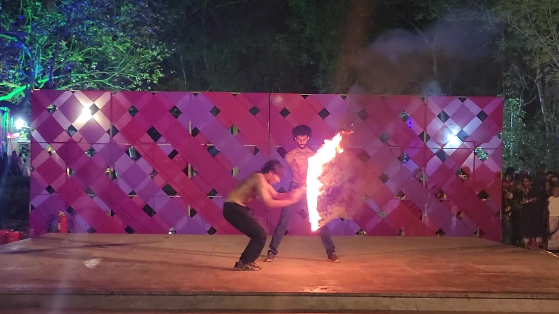 Fire dancers perform during Har Fest