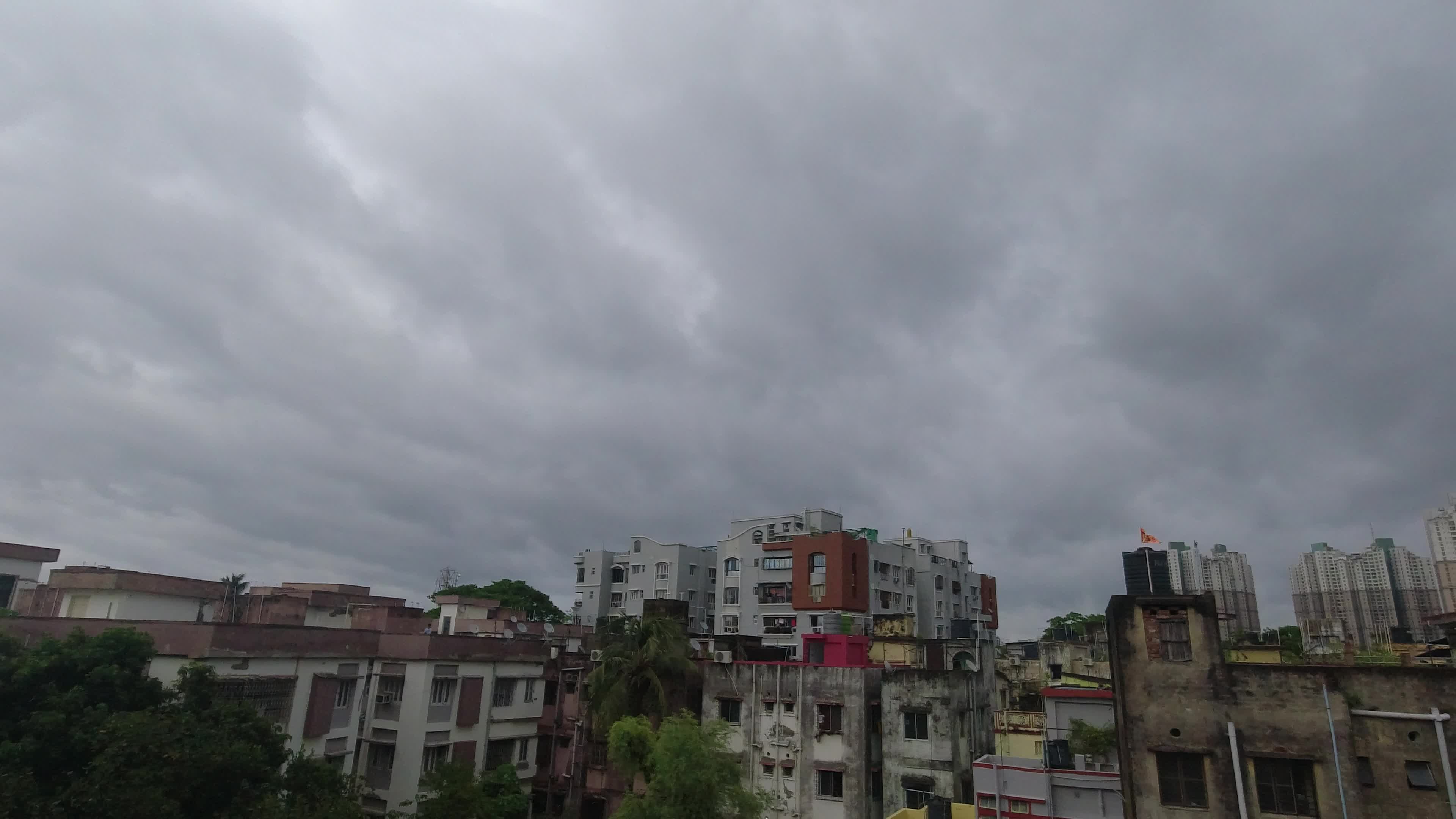 Storm clouds as seen over Kolkata ahead of Landfall of cyclone Remal.
