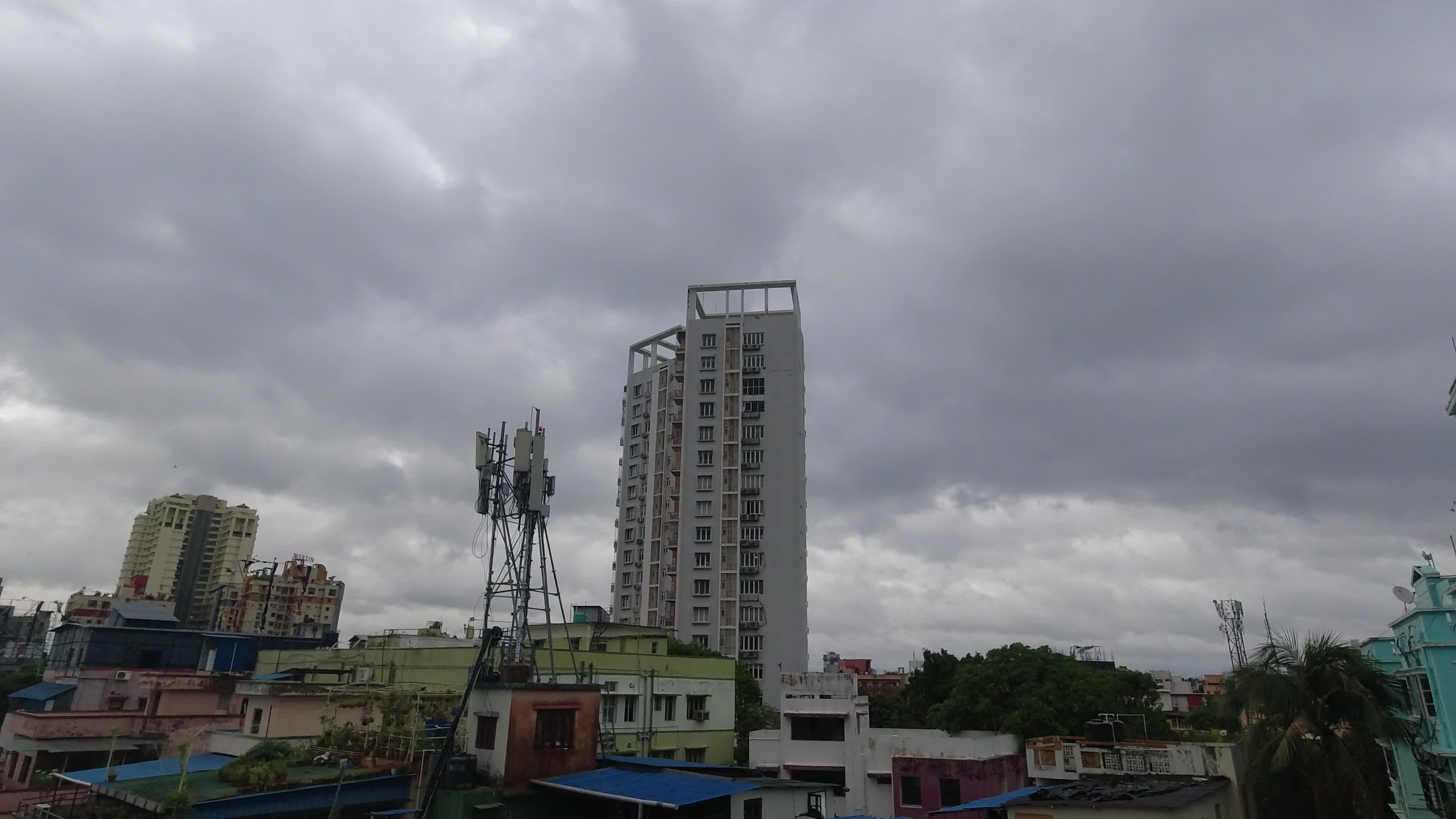 Storm clouds as seen over Kolkata ahead of Landfall of cyclone Remal.