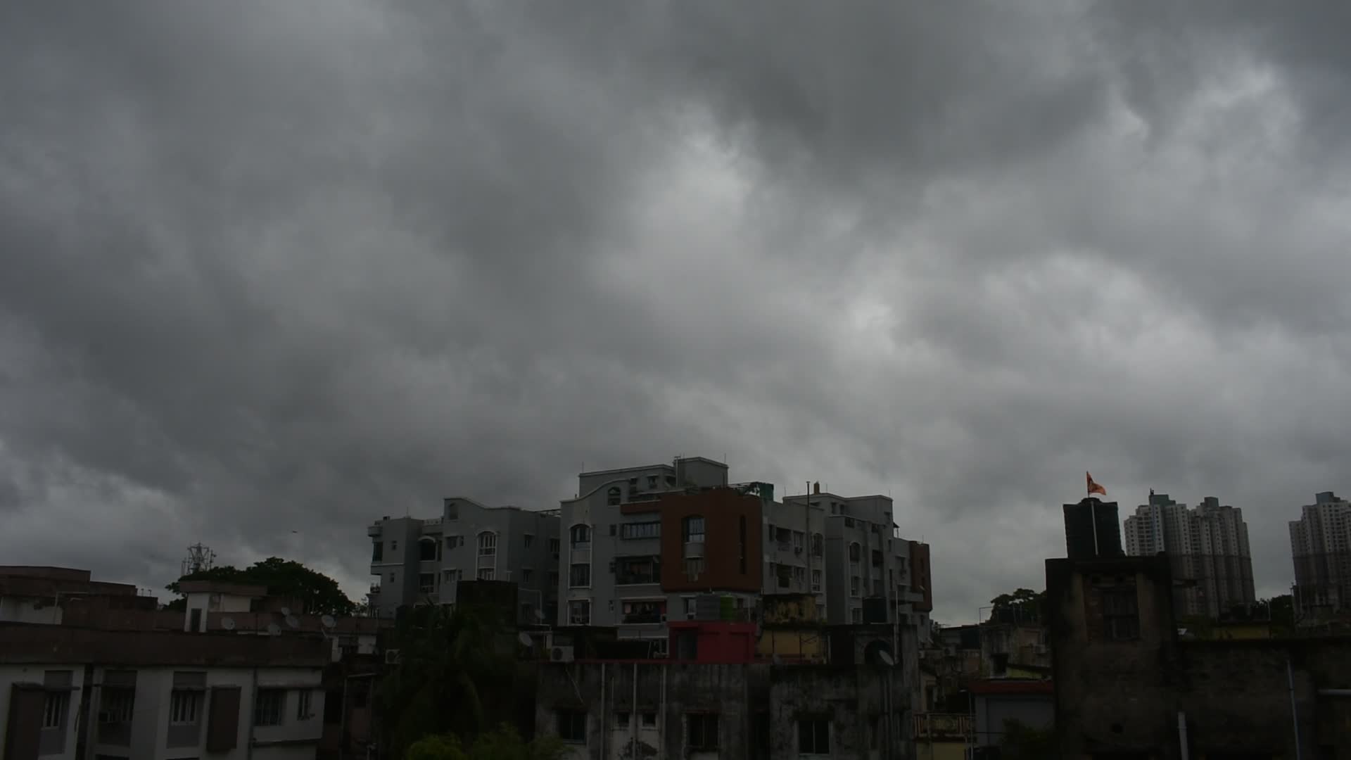 Storm clouds as seen over Kolkata ahead of Landfall of cyclone Remal.