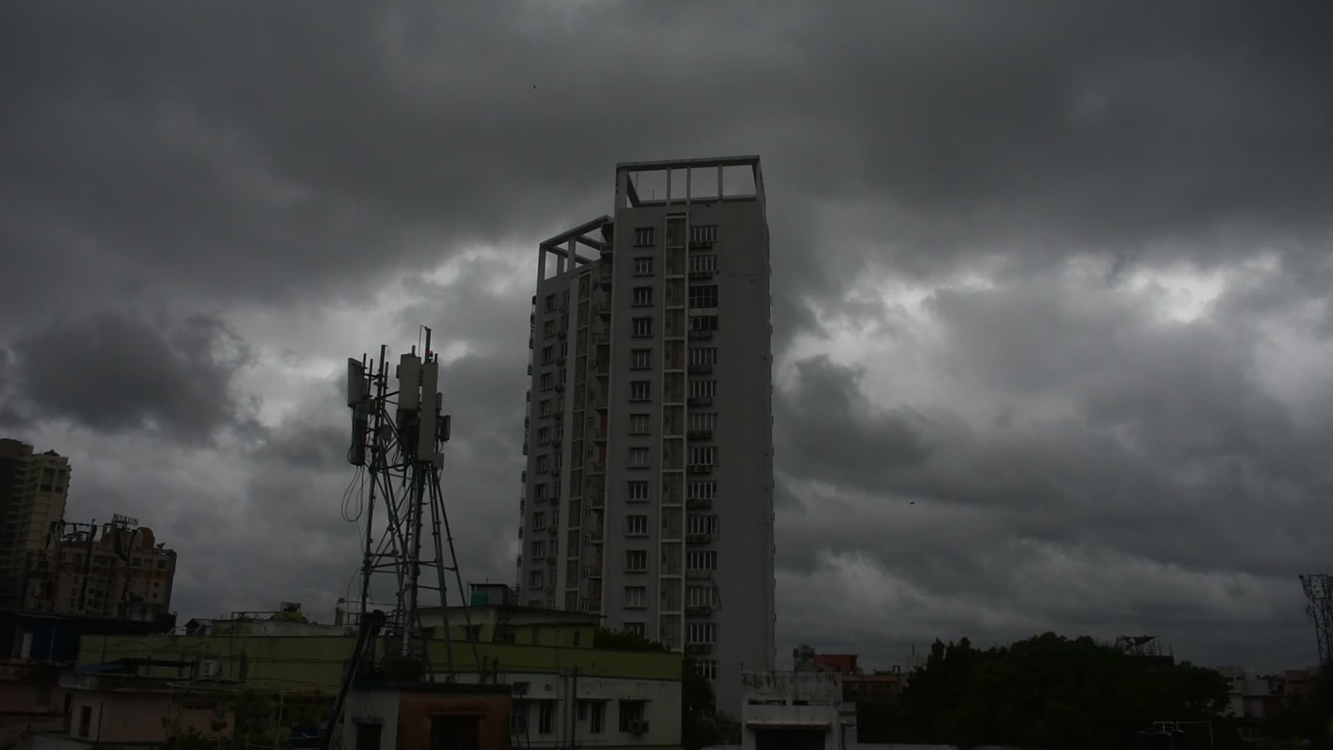 Storm clouds as seen over Kolkata ahead of Landfall of cyclone Remal.