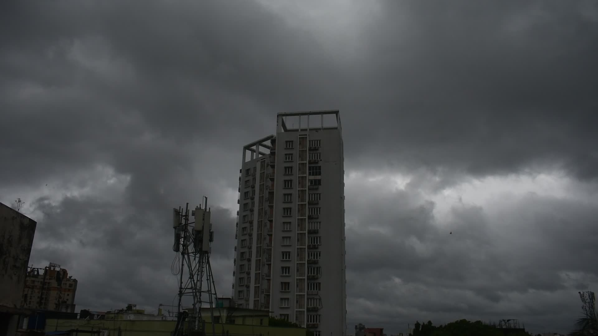 Storm clouds as seen over Kolkata ahead of Landfall of cyclone Remal.