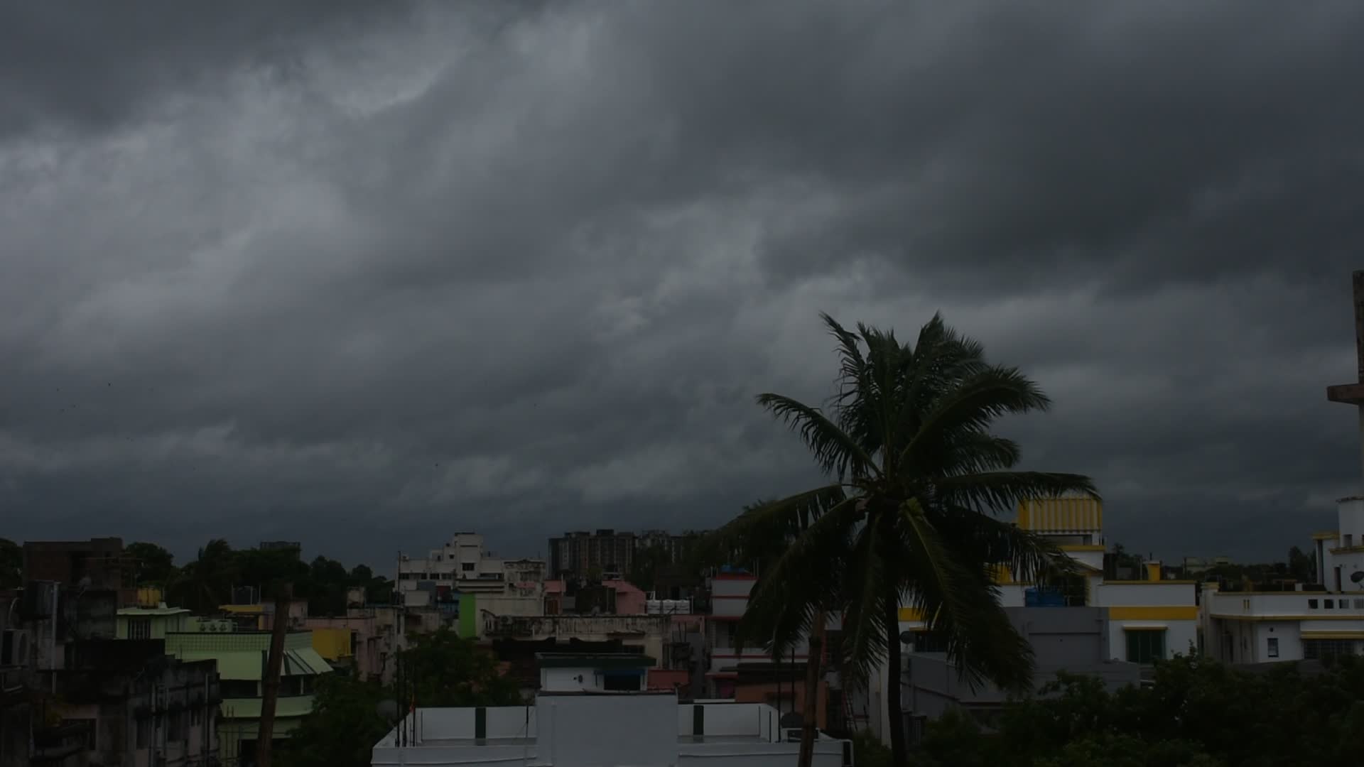 Storm clouds as seen over Kolkata ahead of Landfall of cyclone Remal.