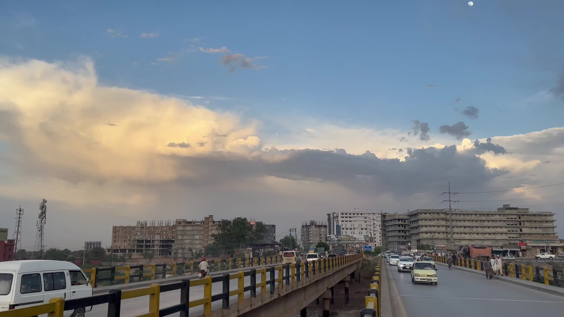 Rain Clouds Form at Dusk in Peshawar