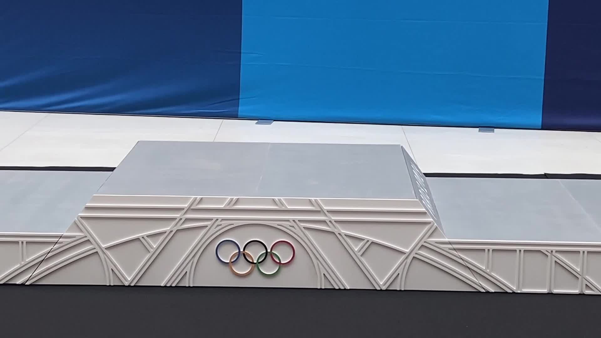 Unveiling the podiums of Paris 2024 Olympics, in Paris.