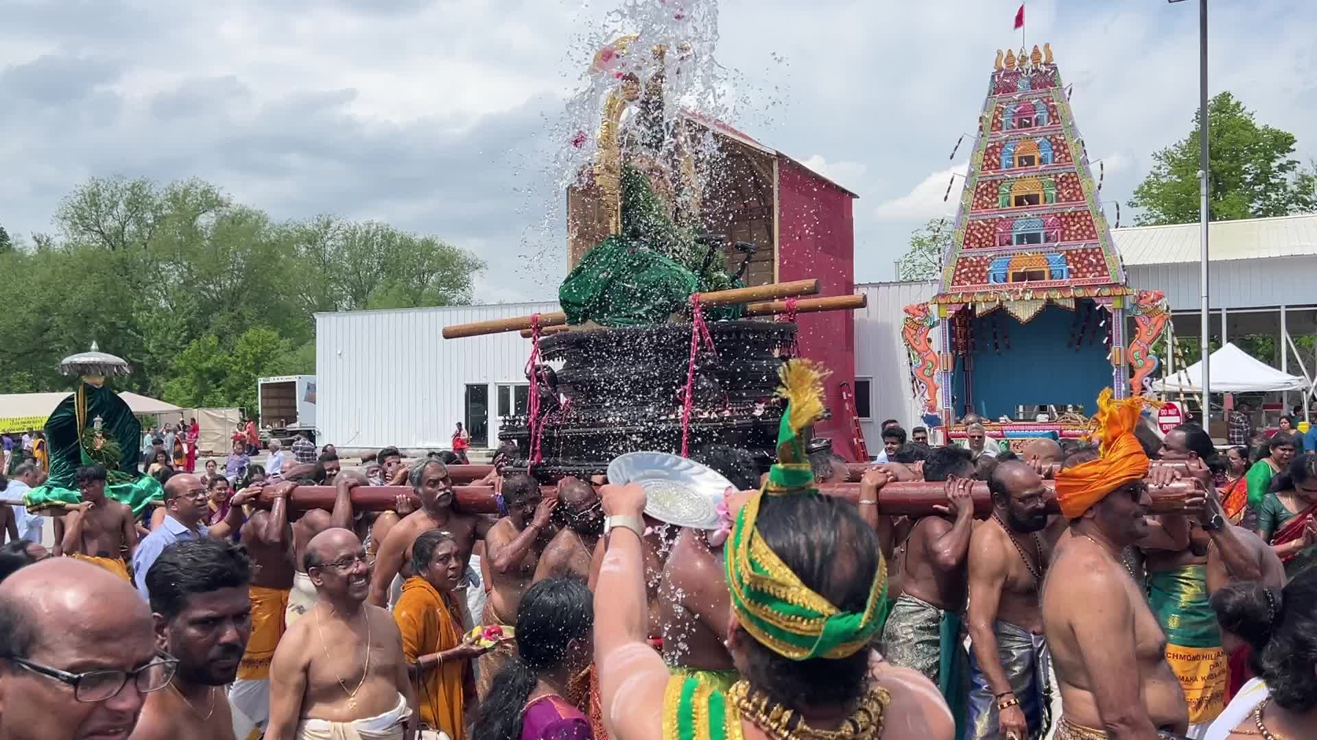 Tamil Hindu devotees celebrate the Ganesha Mahotshava Vingnapanam Festival