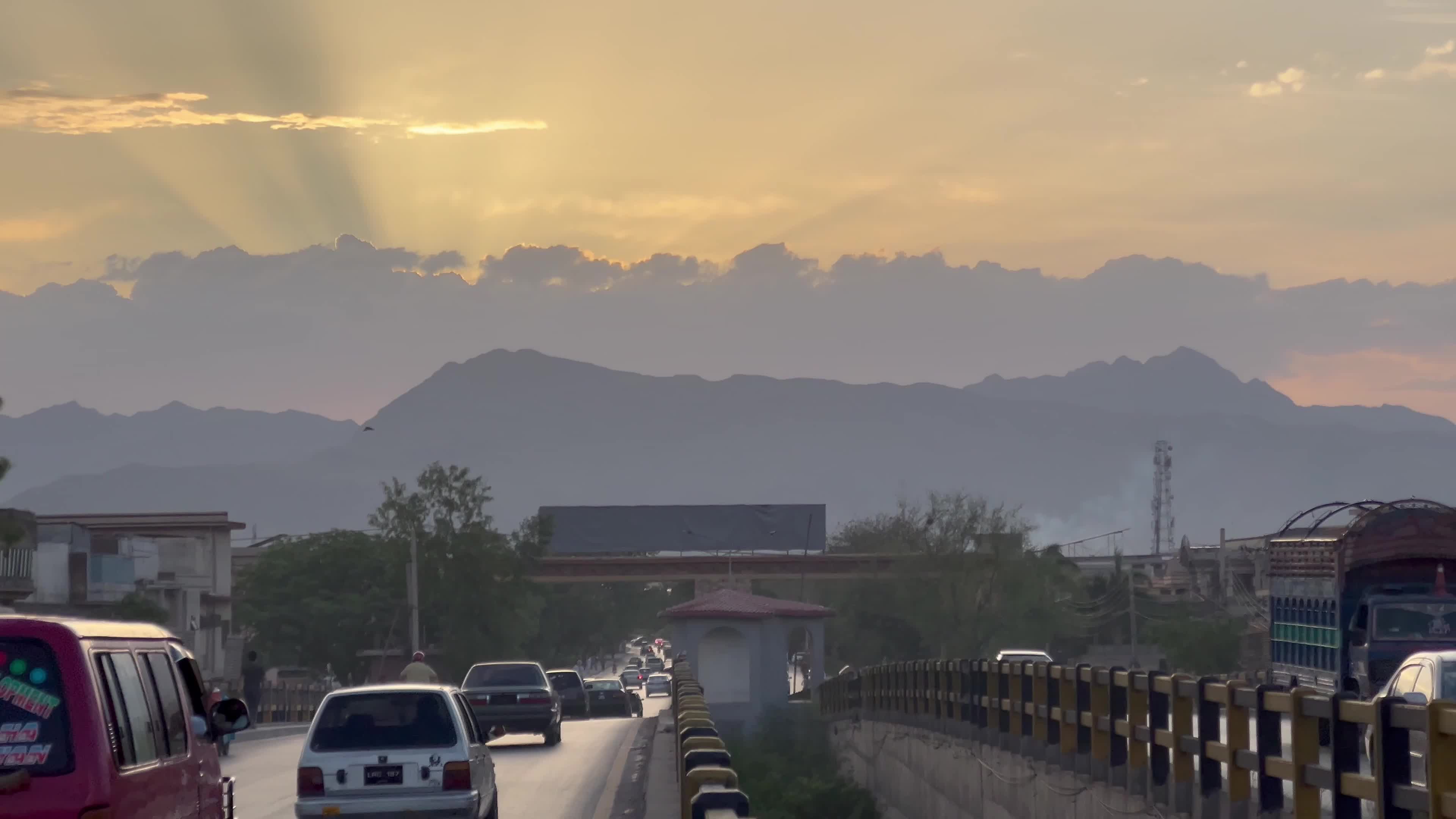 Rain Clouds Form at Dusk in Peshawar