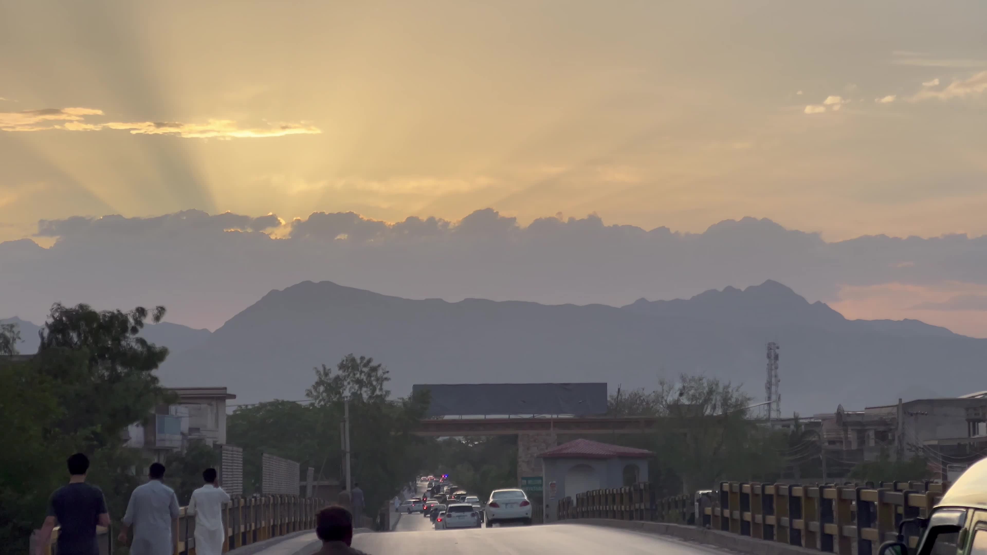 Rain Clouds Form at Dusk in Peshawar
