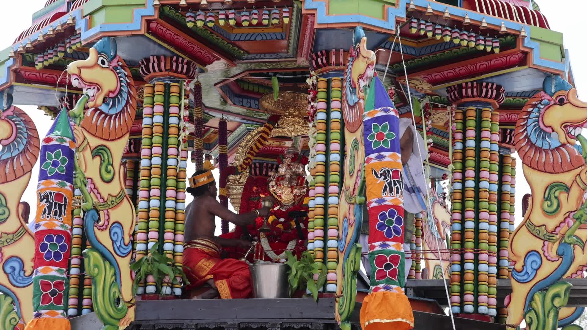 Tamil Hindu devotees celebrate the Ganesha Mahotshava Vingnapanam Festival