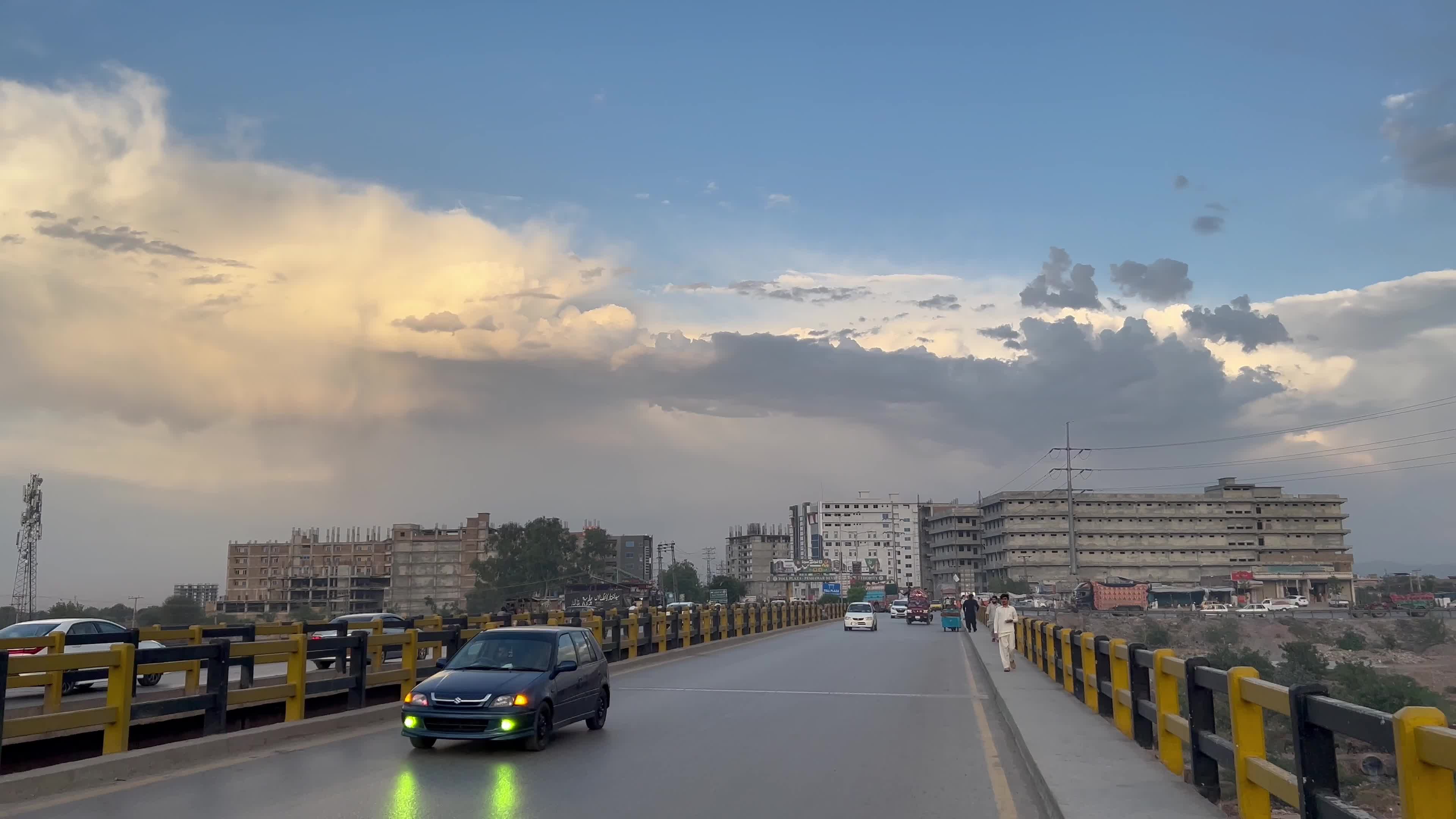 Rain Clouds Form at Dusk in Peshawar