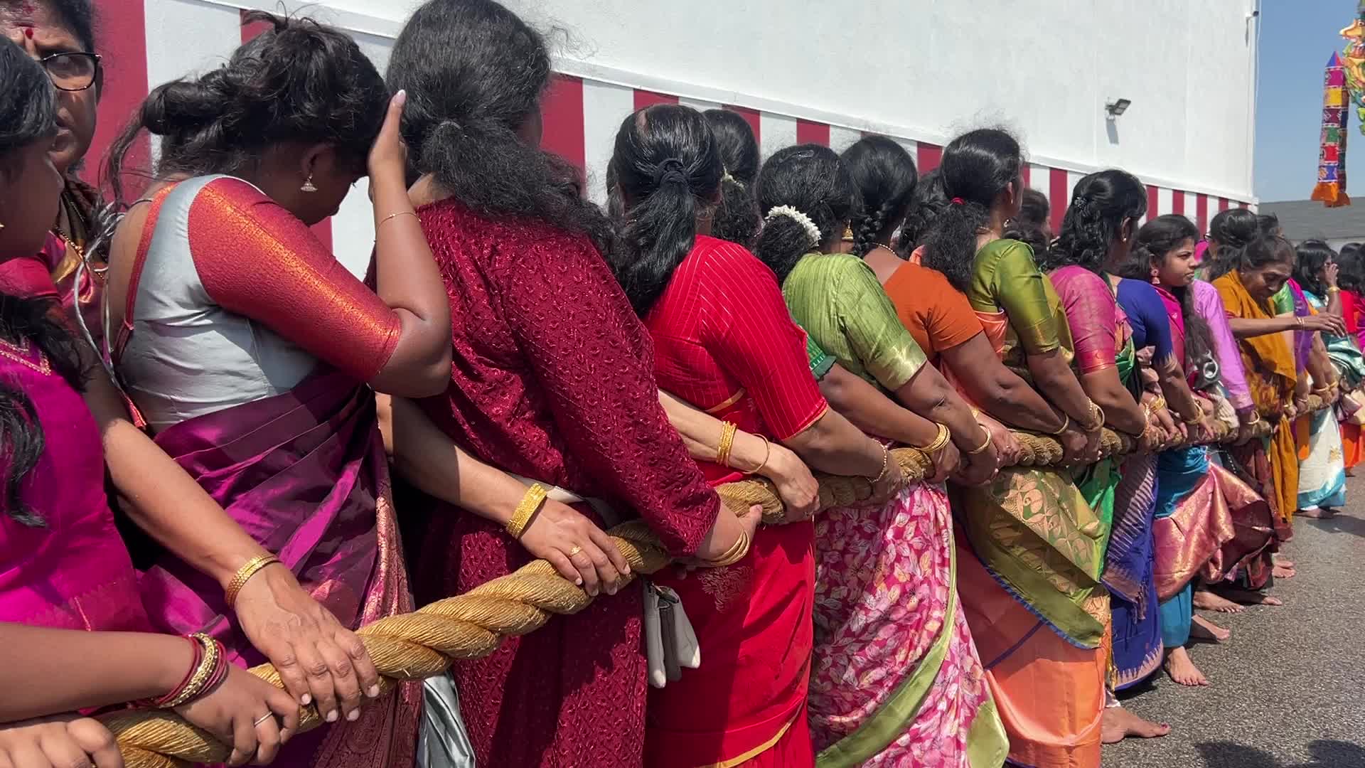 Tamil Hindu devotees celebrate the Ganesha Mahotshava Vingnapanam Festival