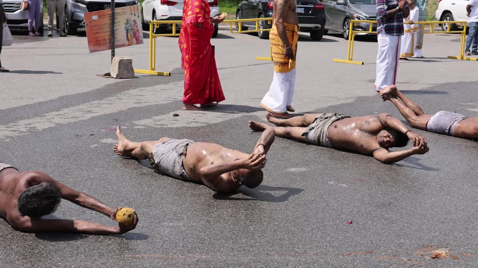 Tamil Hindu devotees celebrate the Ganesha Mahotshava Vingnapanam Festival