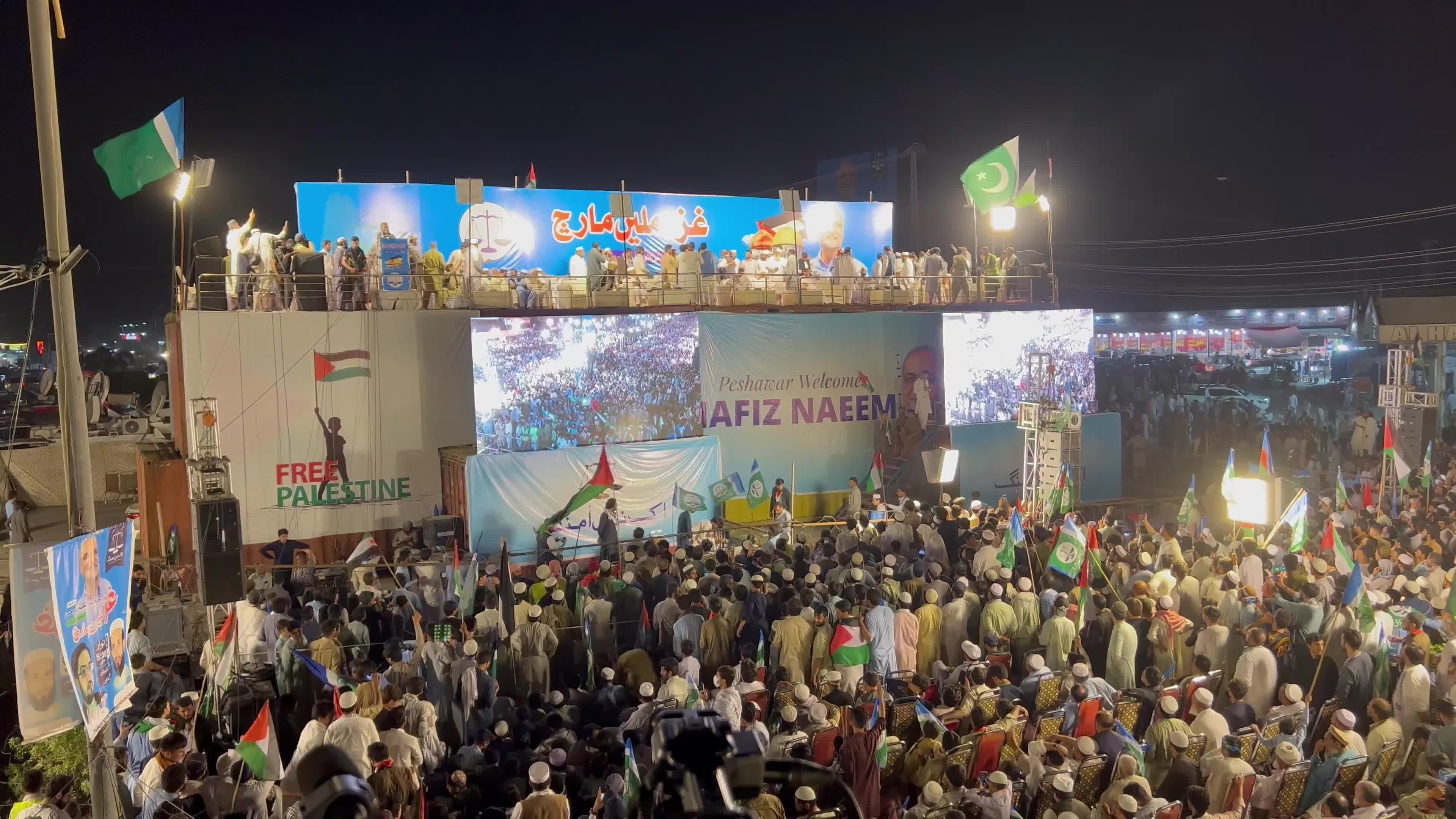 Pakistan's Jamaat-e-Islami party rally in solidarity with the Palestinian people, in Peshawar