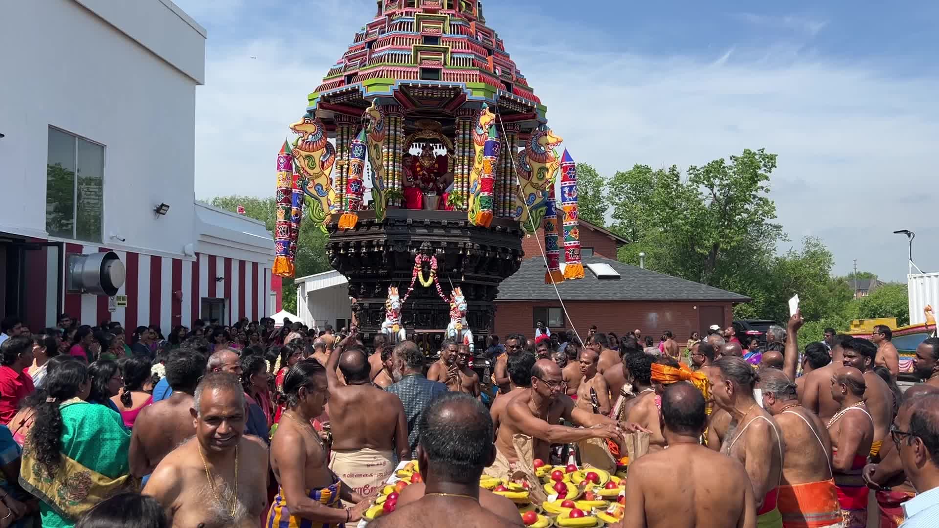Tamil Hindu devotees celebrate the Ganesha Mahotshava Vingnapanam Festival