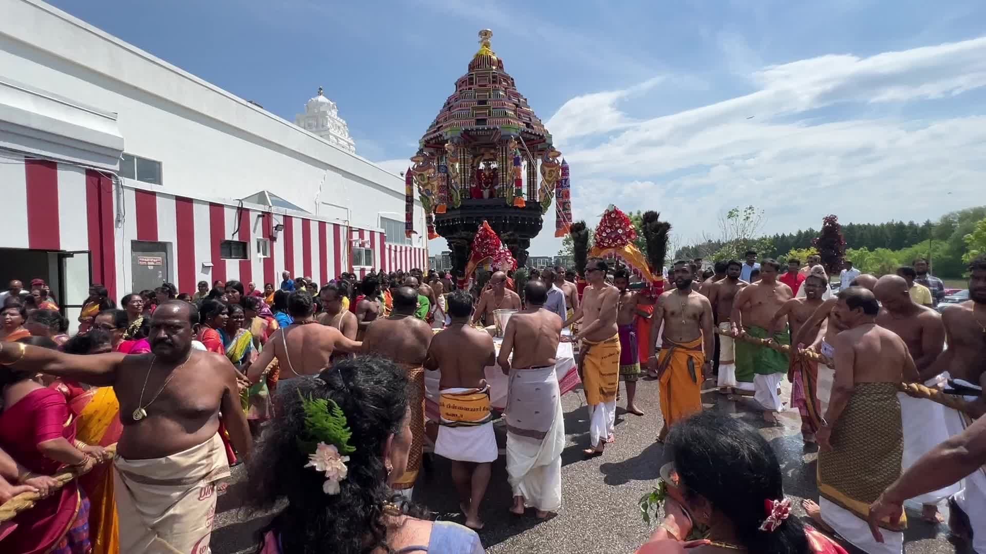 Tamil Hindu devotees celebrate the Ganesha Mahotshava Vingnapanam Festival
