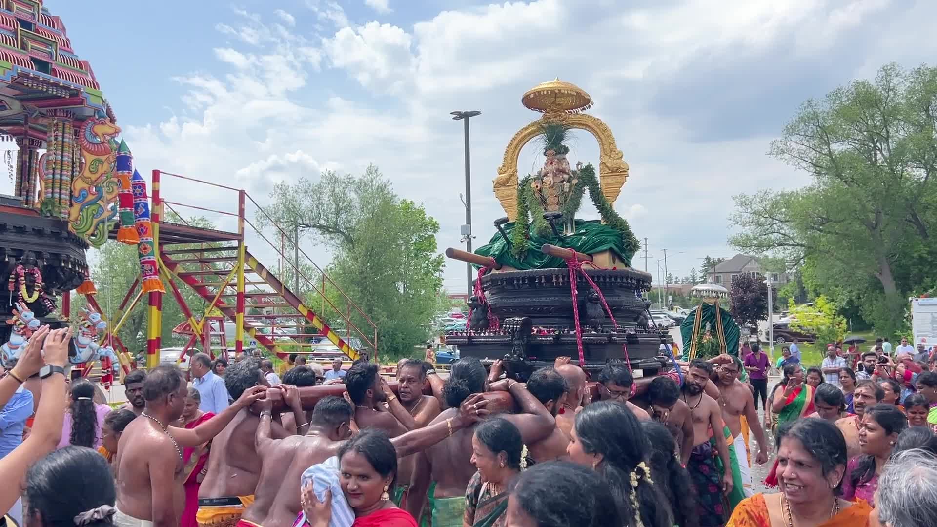 Tamil Hindu devotees celebrate the Ganesha Mahotshava Vingnapanam Festival
