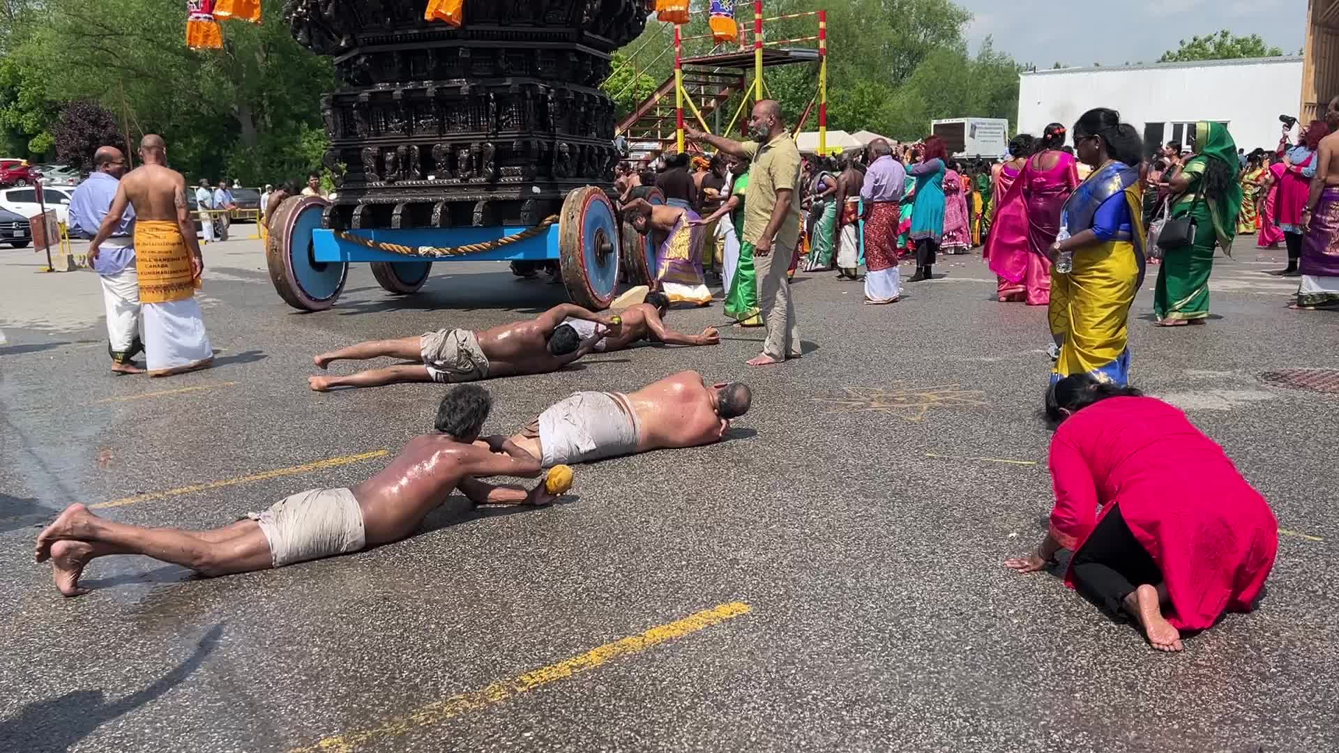 Tamil Hindu devotees celebrate the Ganesha Mahotshava Vingnapanam Festival